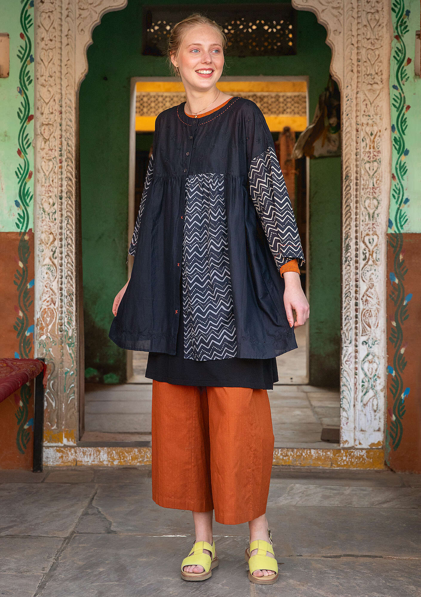 "Sanganeer" woven organic cotton tunic