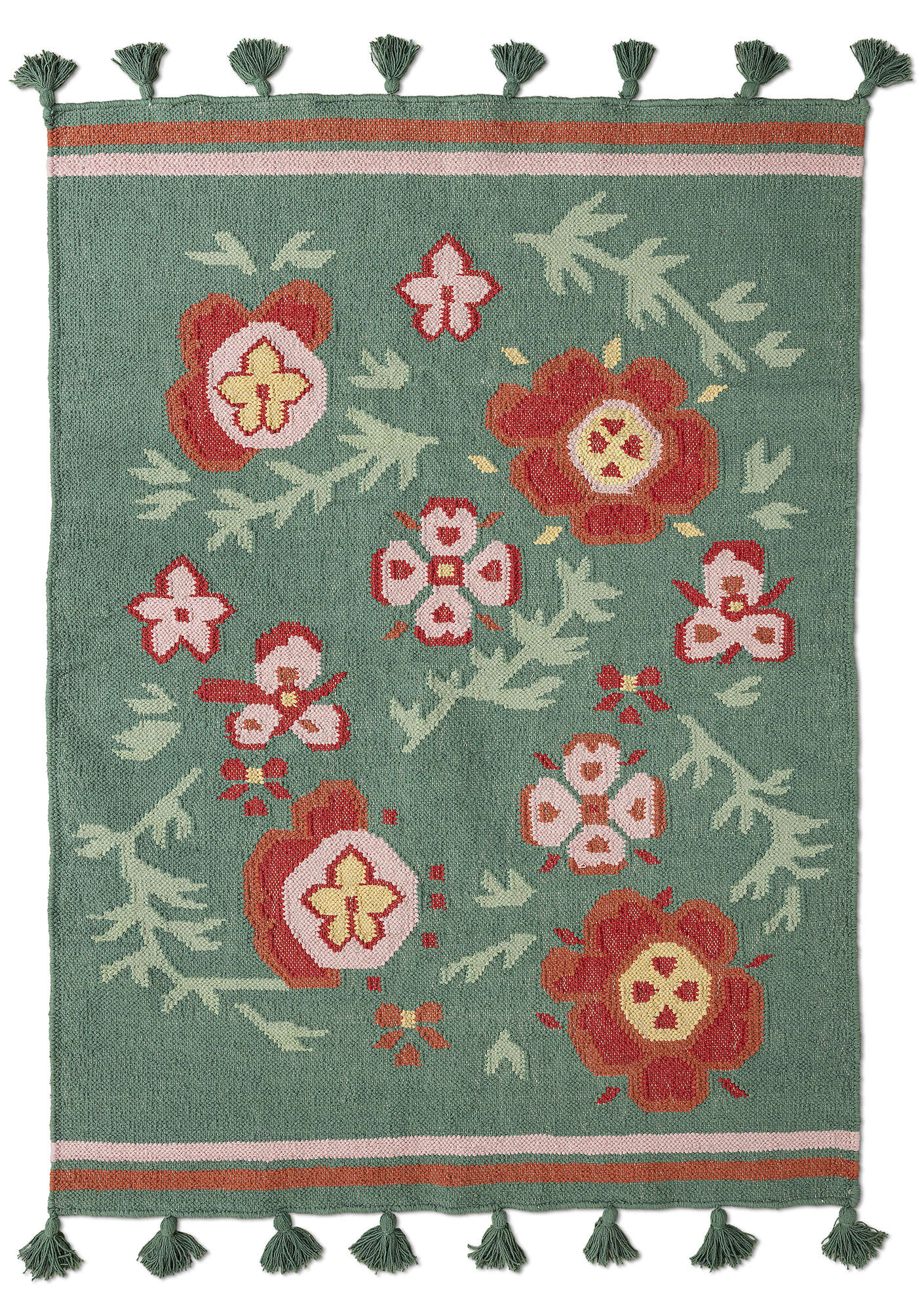 "Petals" organic cotton kilim rug