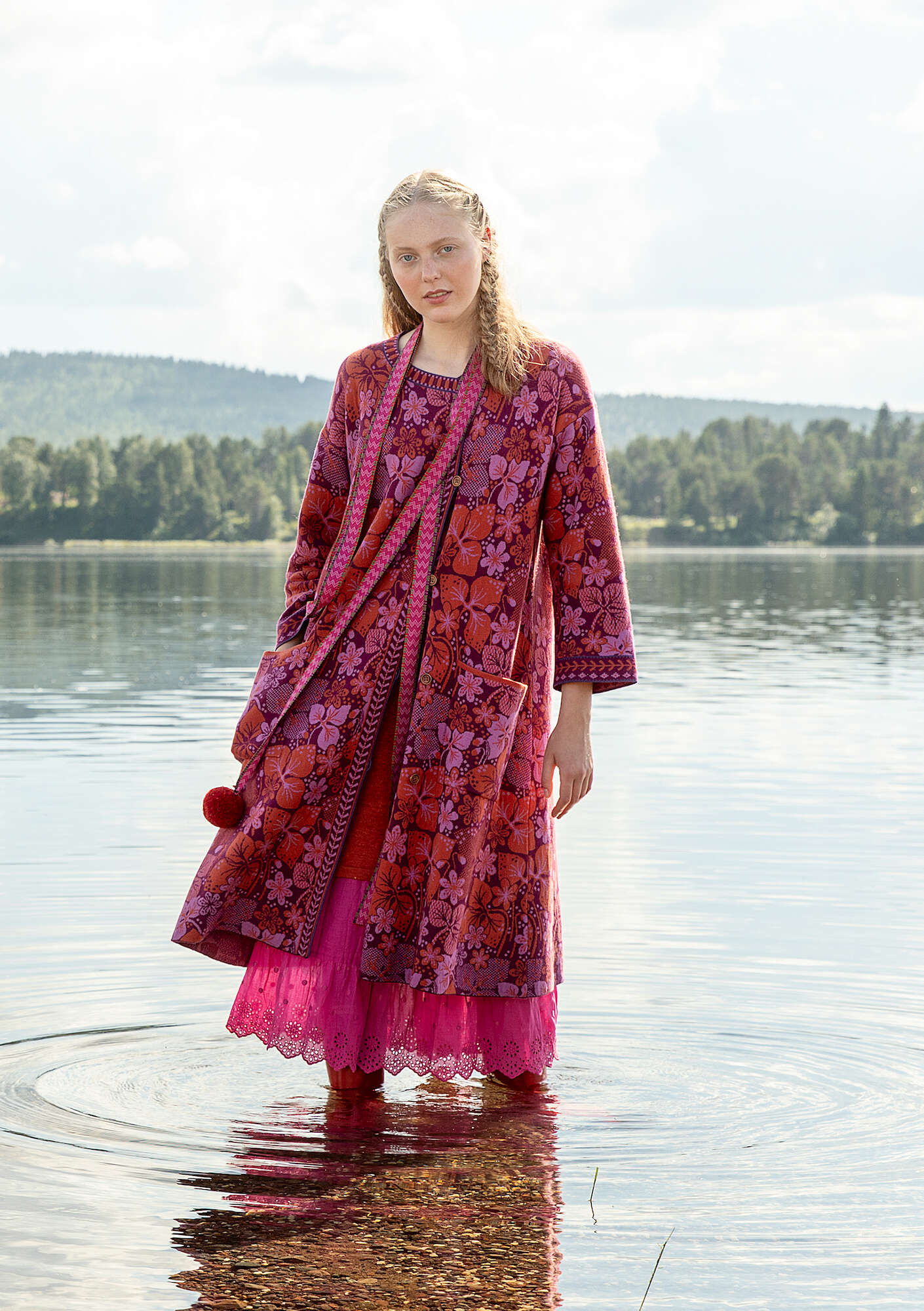 "Ottilia" coat in a wool and organic/recycled cotton blend