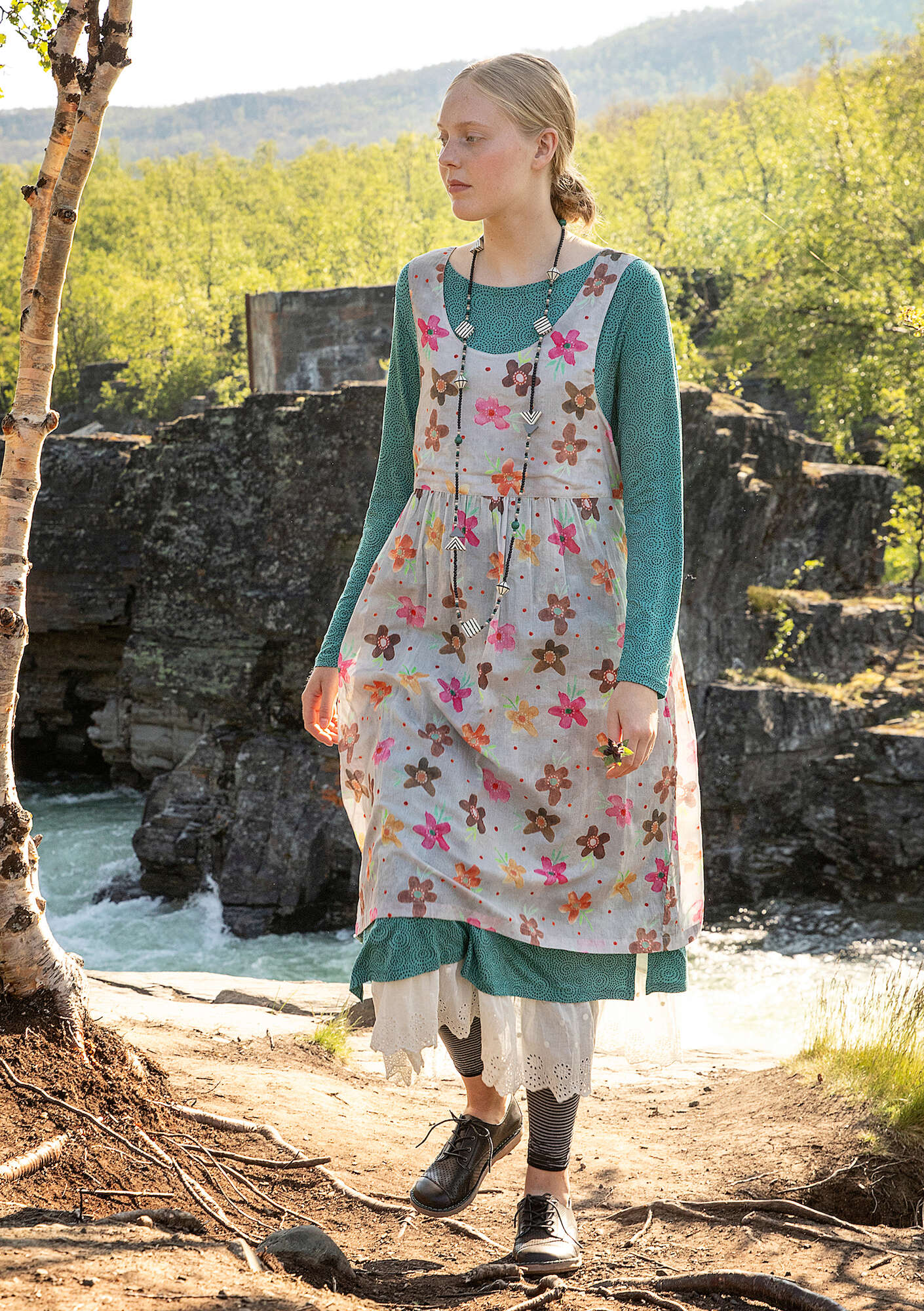 "Brush" woven organic cotton dress