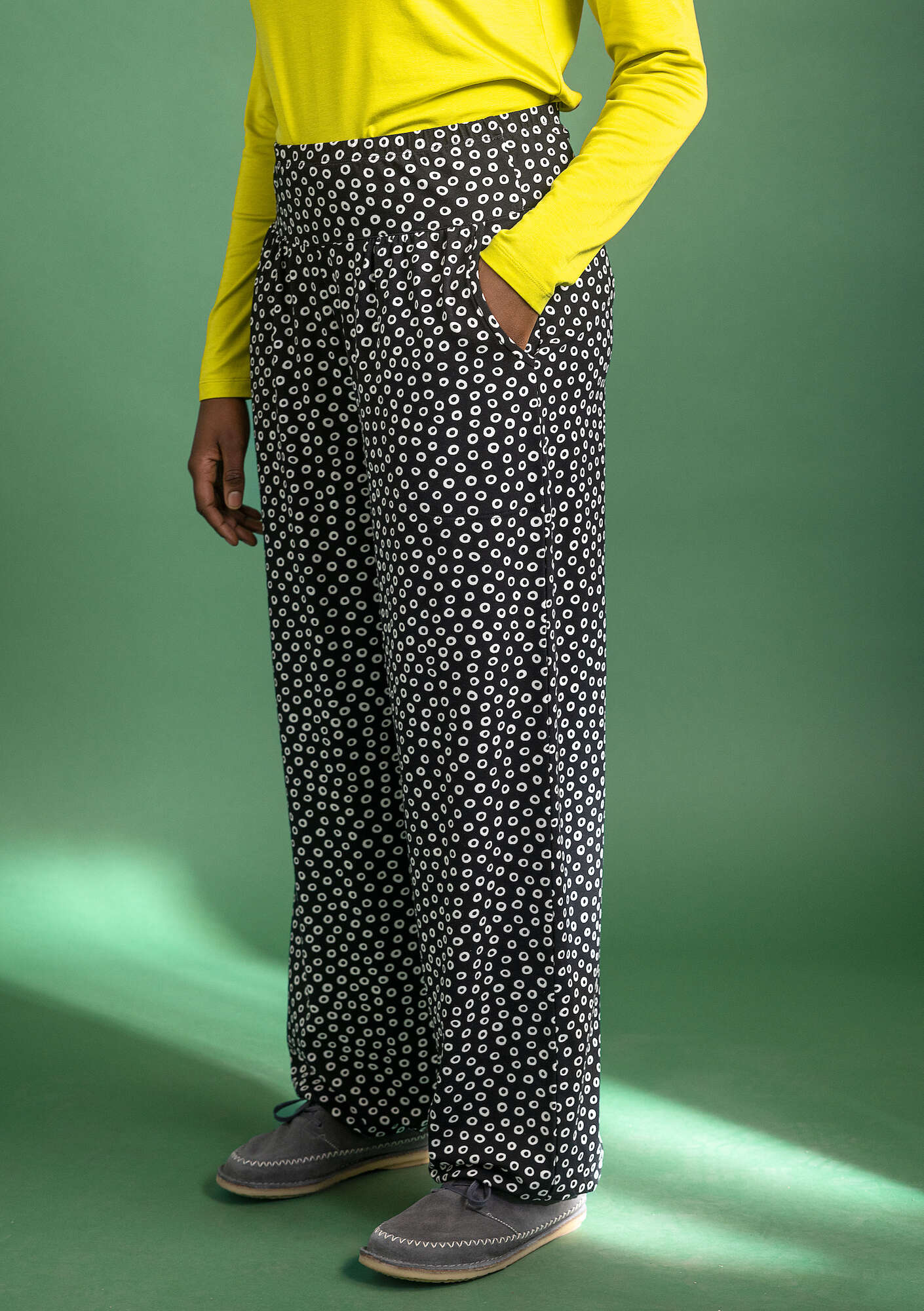 Östella" organic cotton/elÖstane jersey trousers