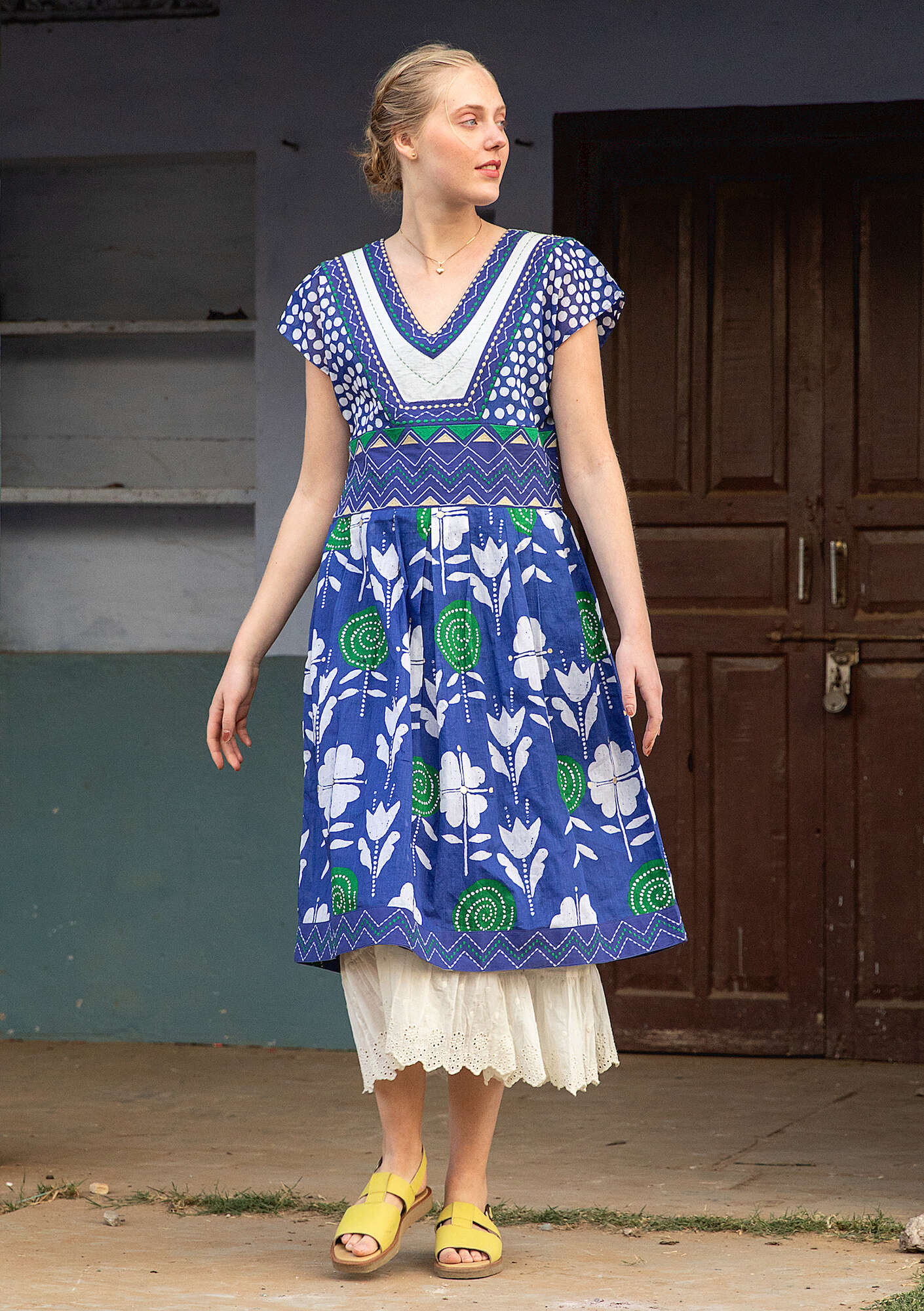 "Rosamunda" woven cotton dress