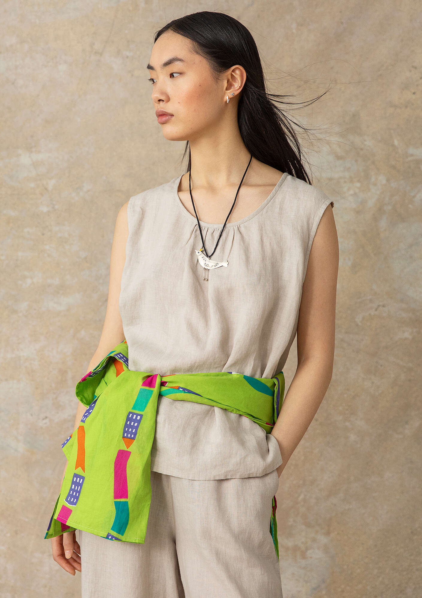 Woven linen tank top