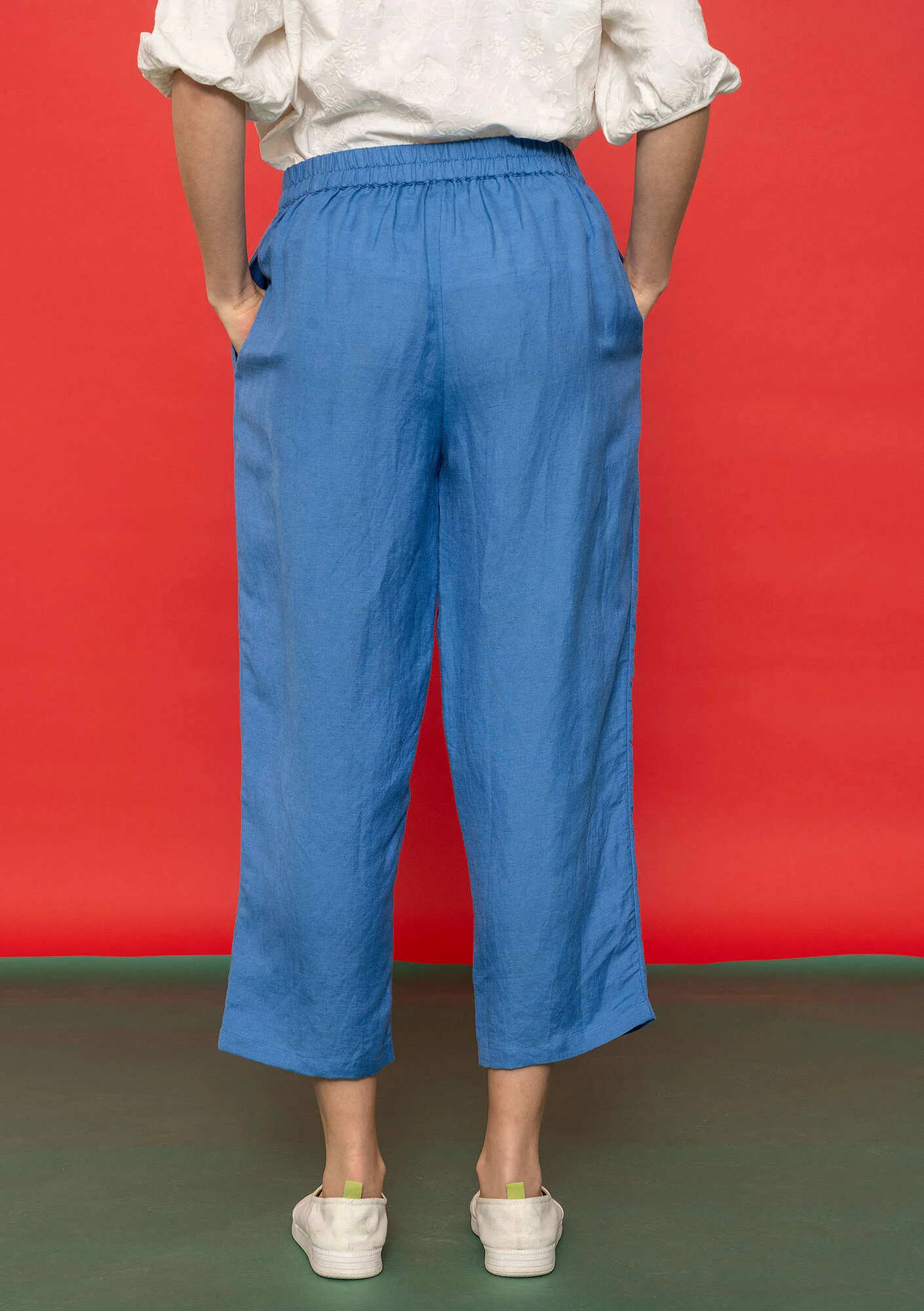 "Margit" woven linen/modal trousers