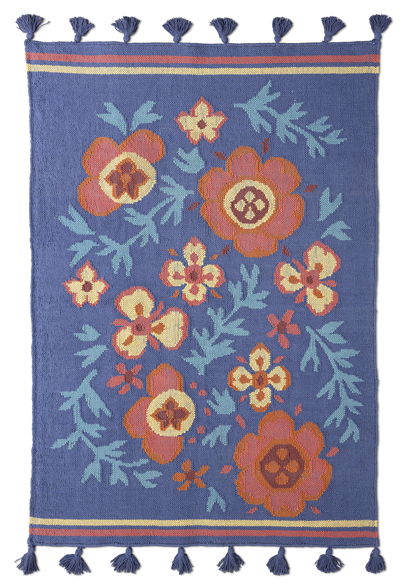 "Petals" organic cotton kilim rug