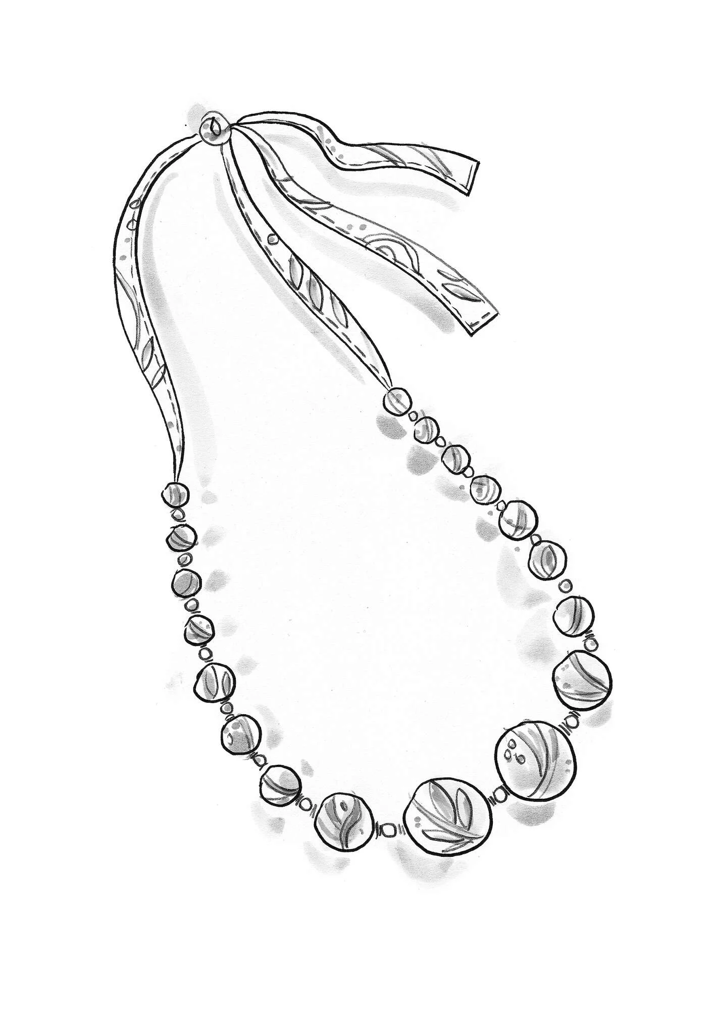 "Zuri" organic cotton/recycled wood necklace