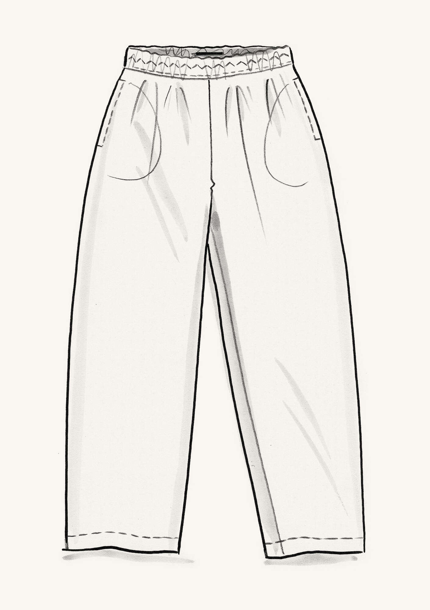 "Margit" woven linen/modal trousers
