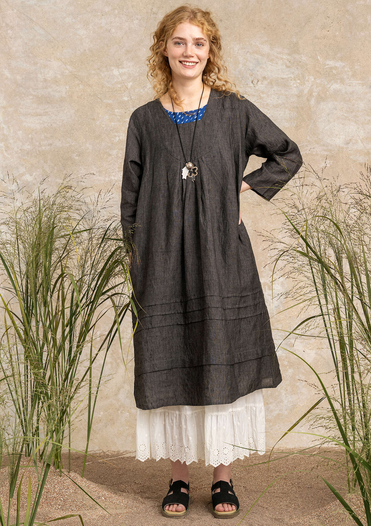 Woven linen dress