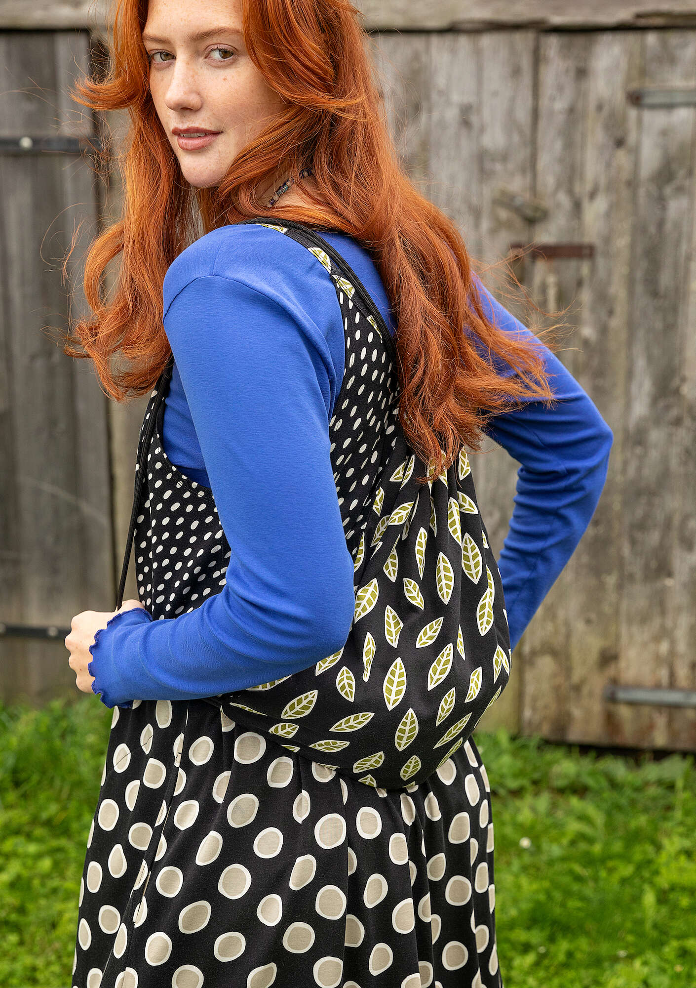 "Singö" organic cotton/modal jersey cinch bag
