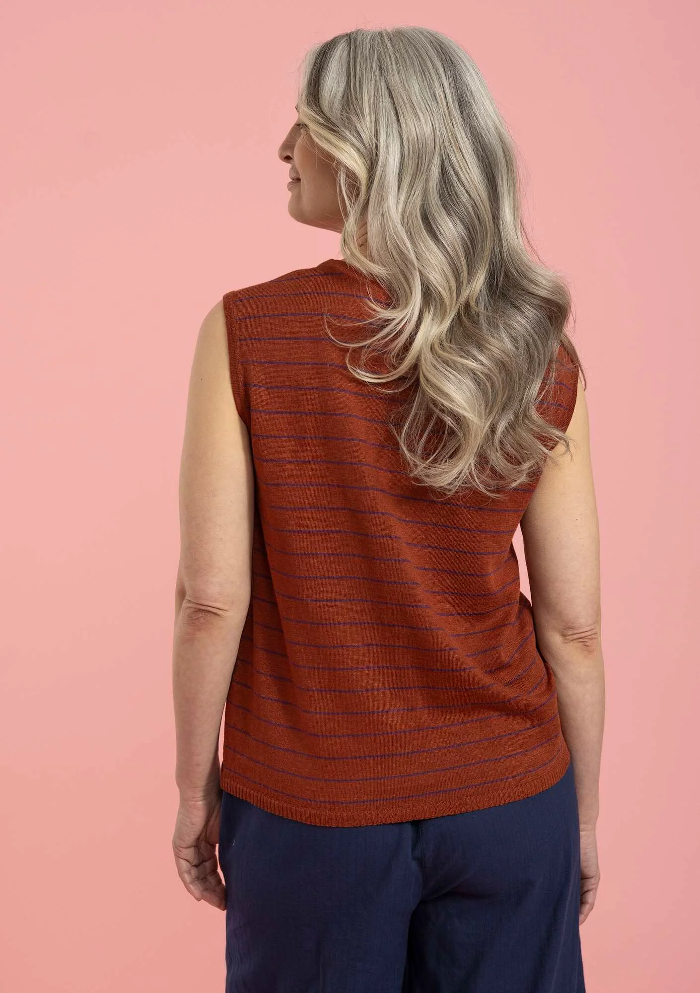 Linen knit tank top