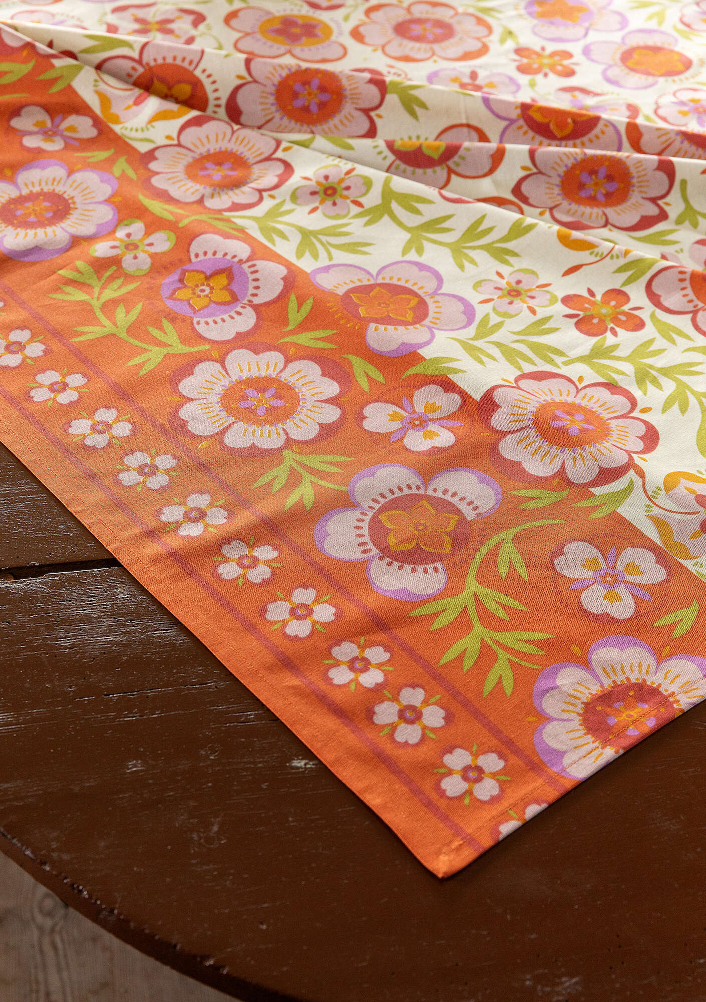 "Desert Bloom" organic cotton tablecloth