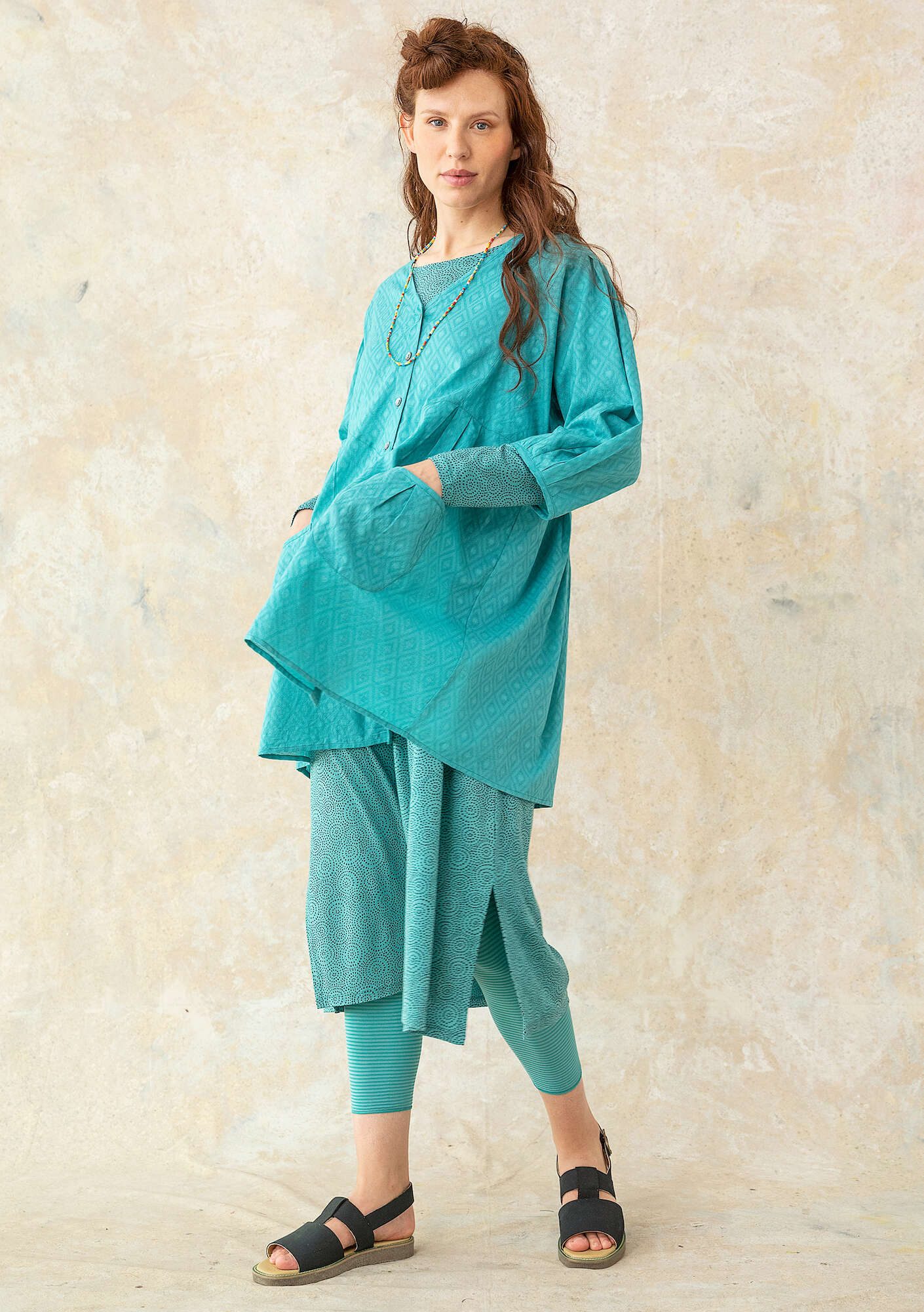 Woven organic cotton smock blouse