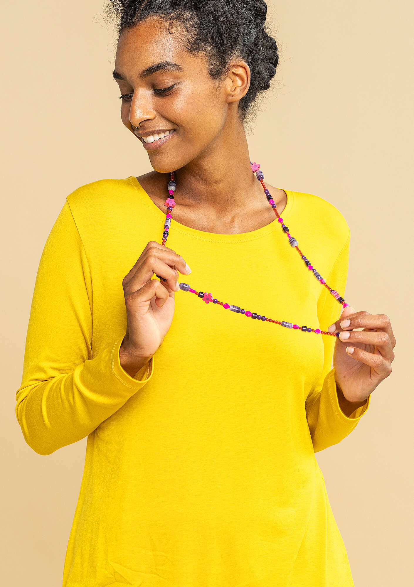 "Jane" necklace with recycled glass beads