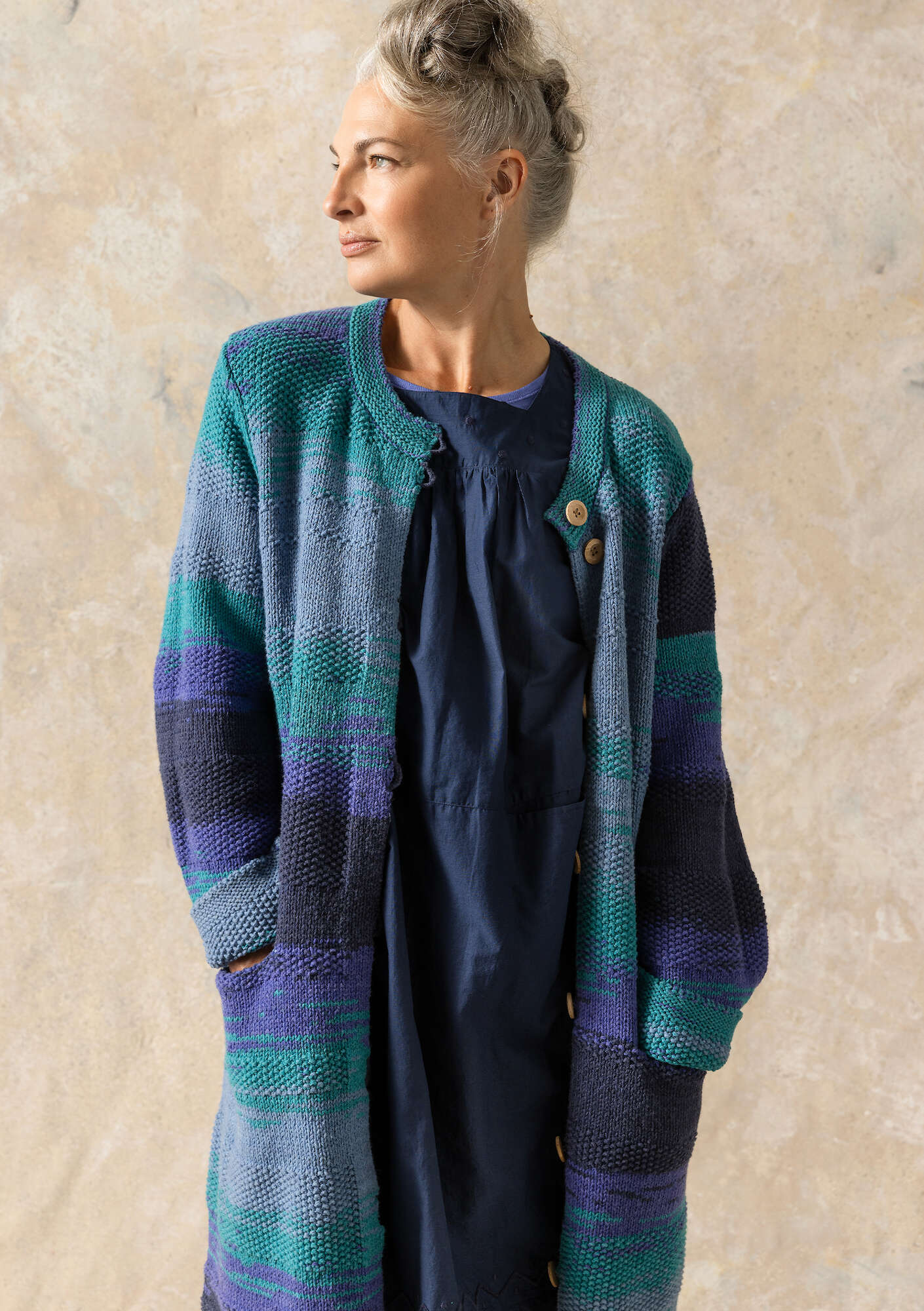 "Ella" wool/organic cotton coatigan