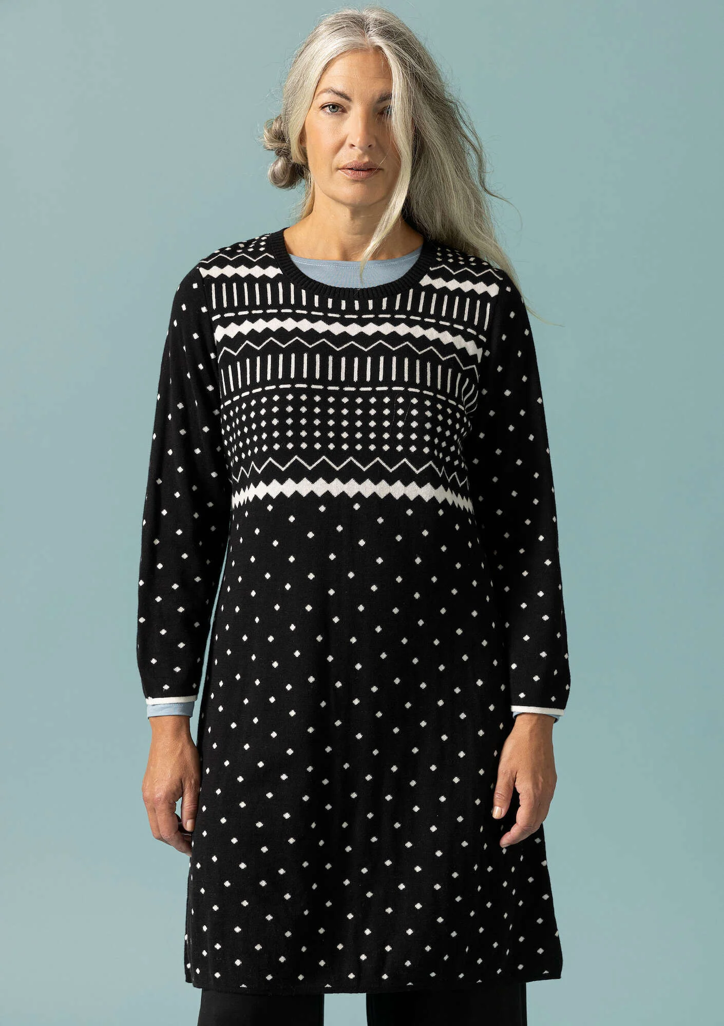 "Elsie" tunic in an organic/recycled cotton knit fabric
