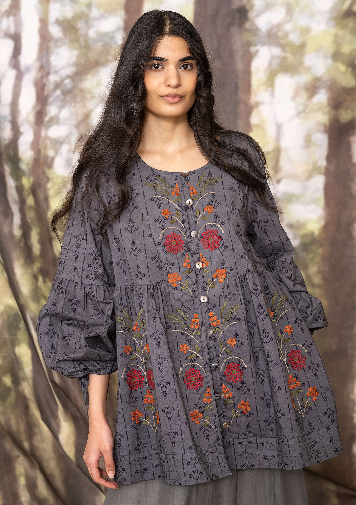 "Hjortron" woven organic cotton tunic