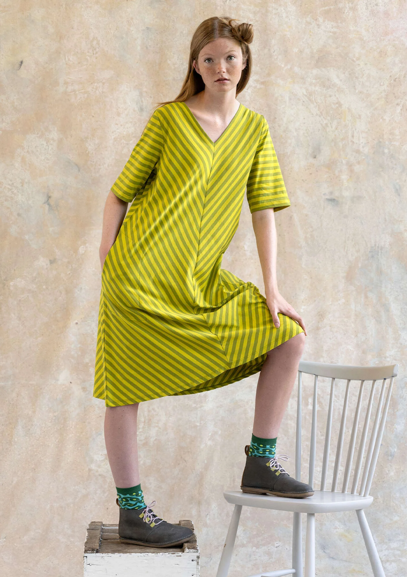 EssentialÖstripe dress made of organic cotton
