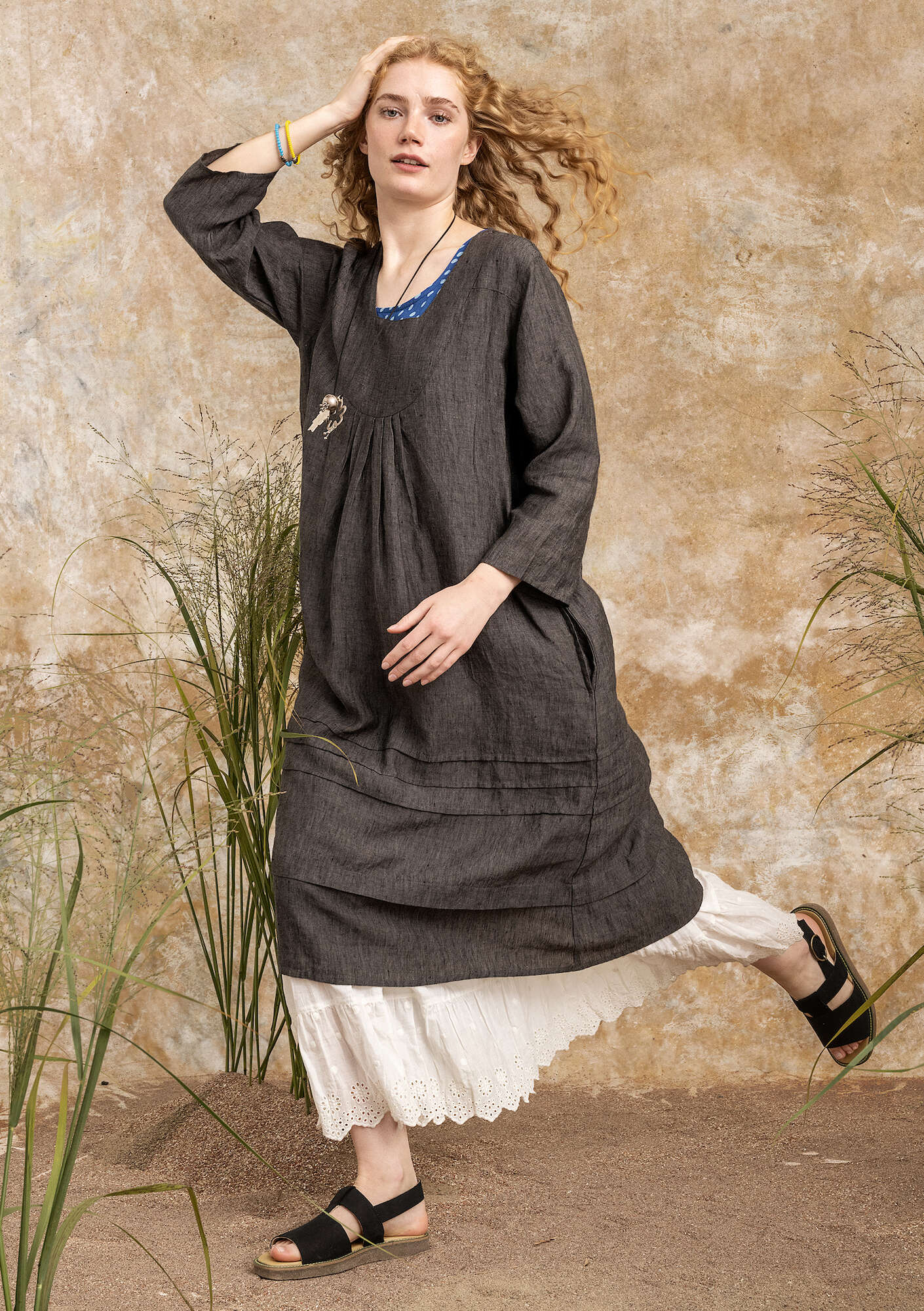 Woven linen dress
