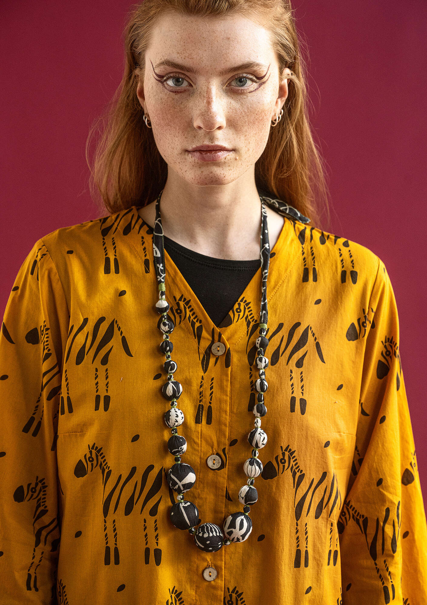 "Zuri" organic cotton/recycled wood necklace