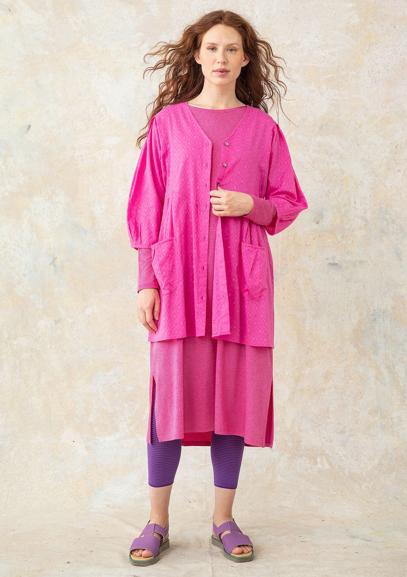 Woven organic cotton smock blouse