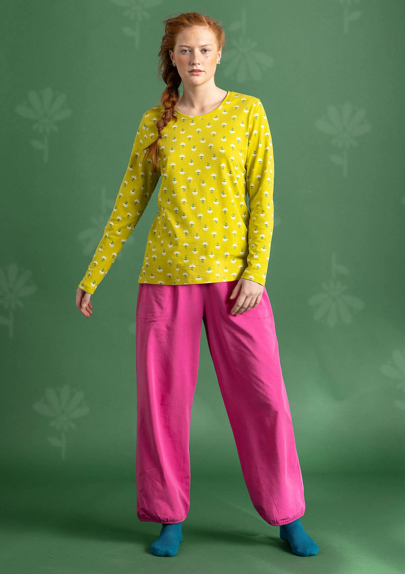 Östella" organic cotton/elÖstane jersey trousers