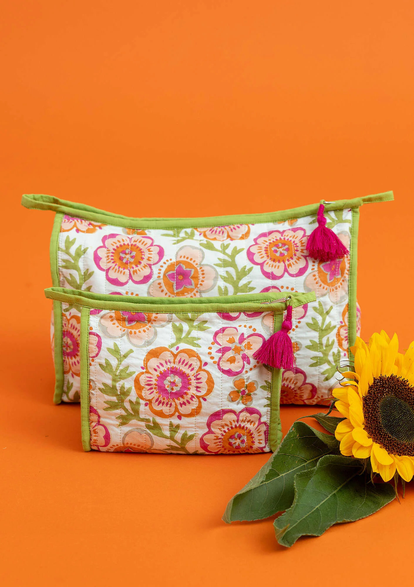 "Petals" organic cotton make-up bag