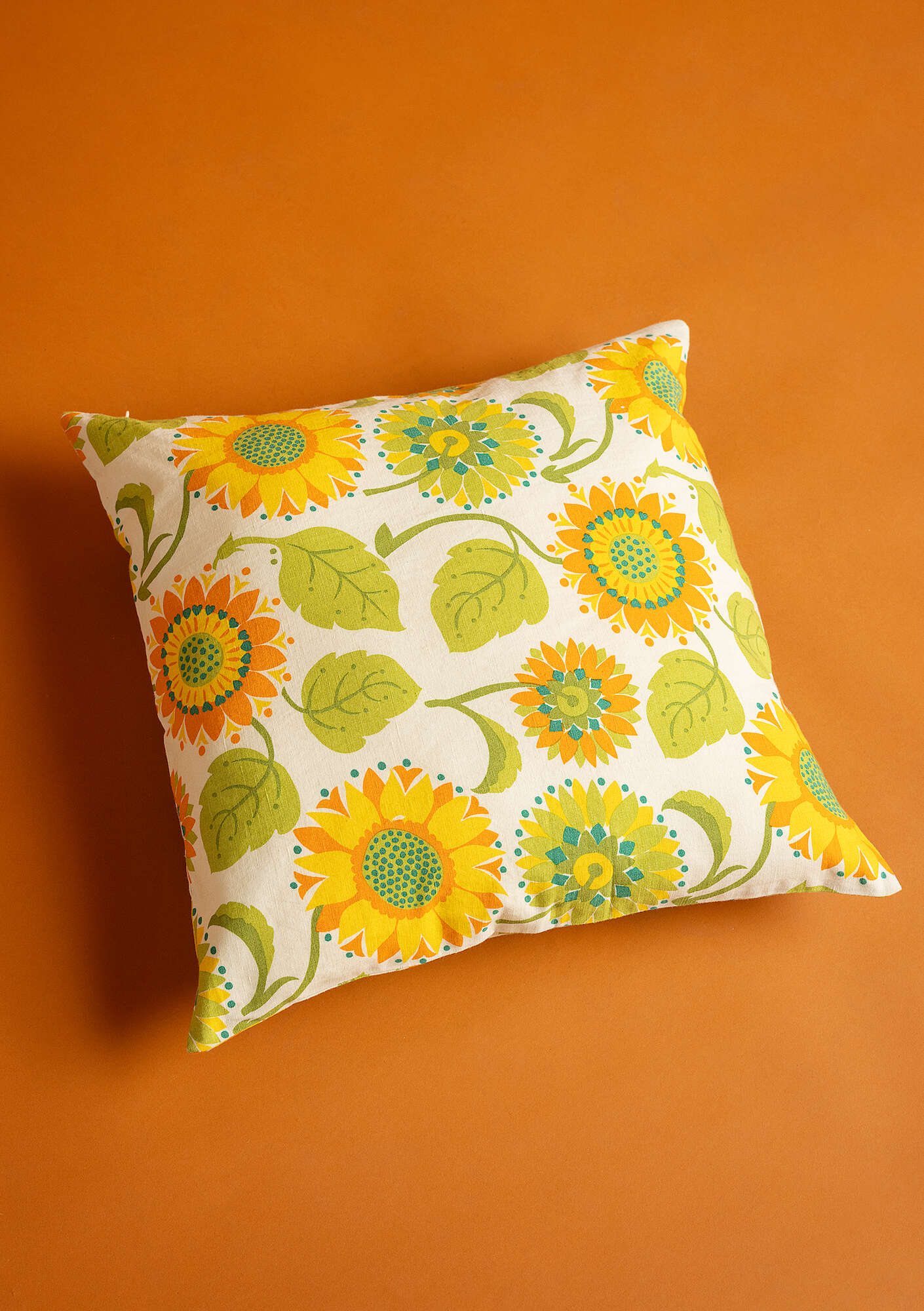 "Sunflower" organic cotton/linen cushion cover