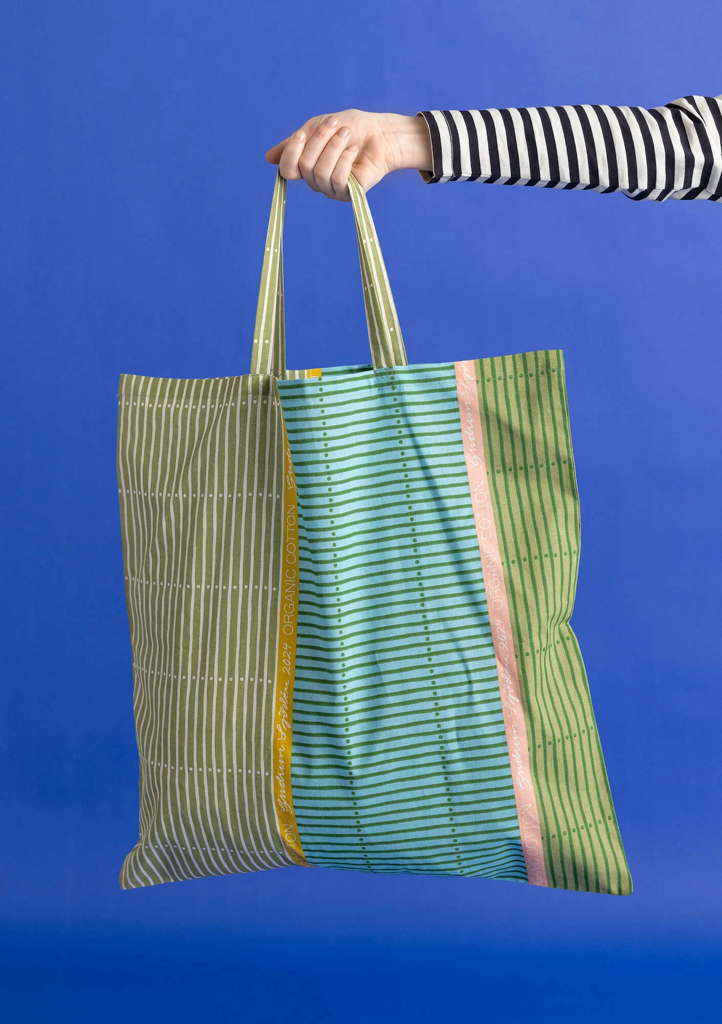 Organic cotton fabric tote bag L