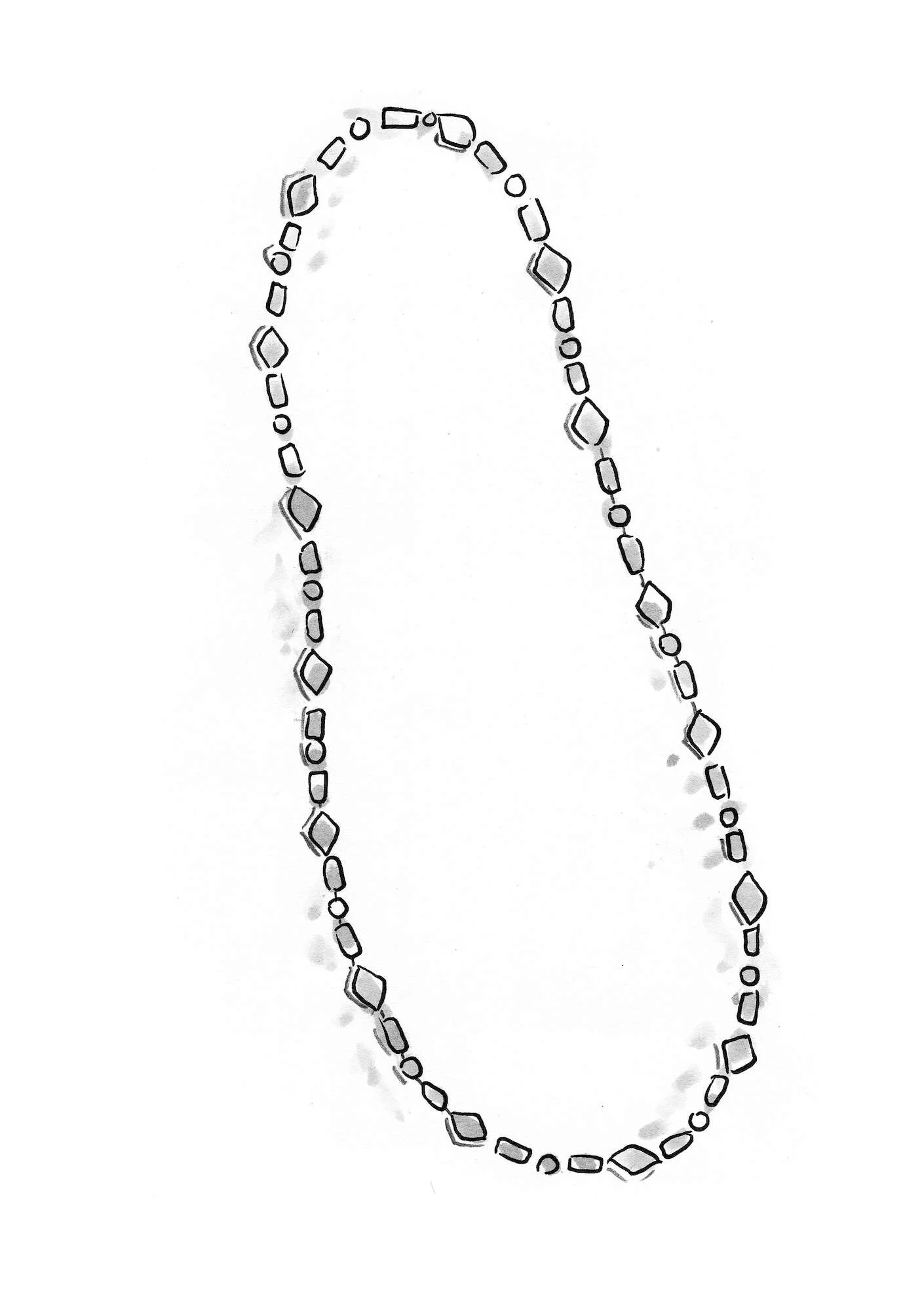 Necklace made of recycled glass