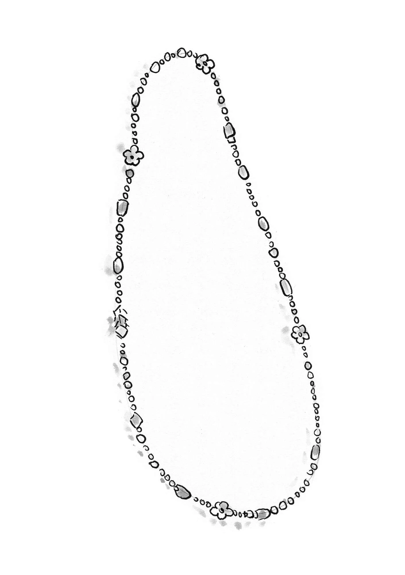 "Jane" necklace with recycled glass beads