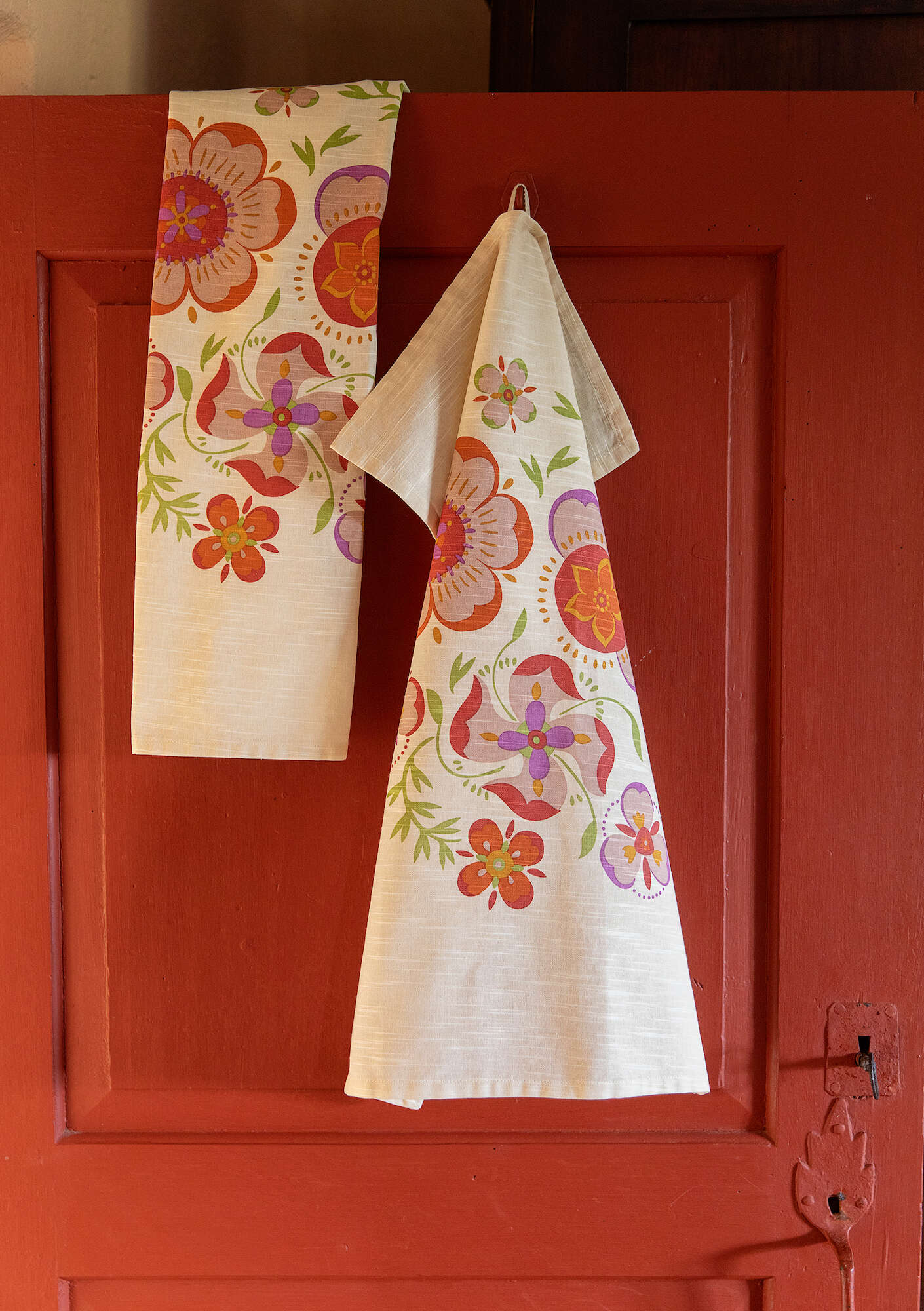 "Desert Bloom" organic cotton tea towel