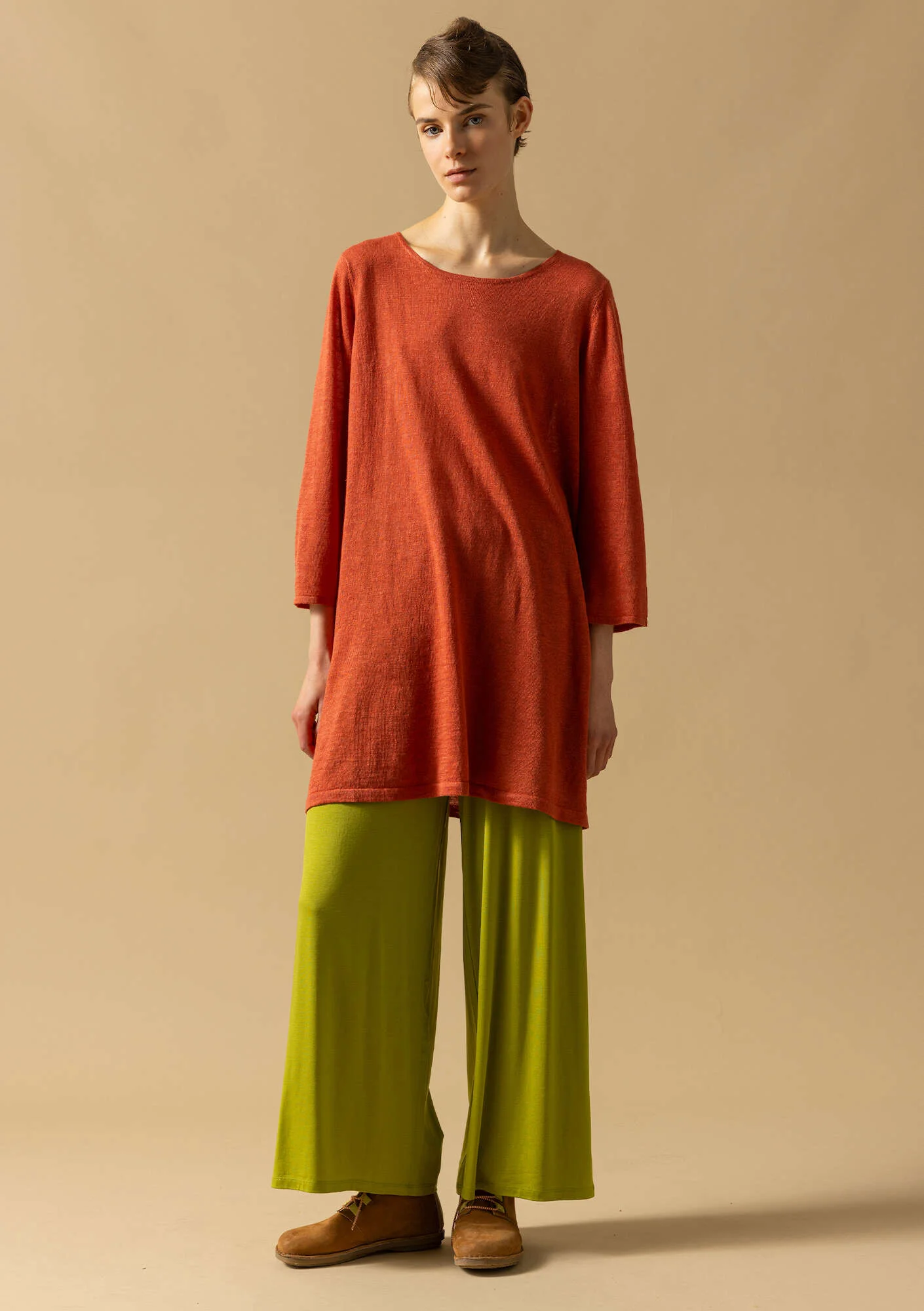 Tunic in a linen/recycled linen knit fabric