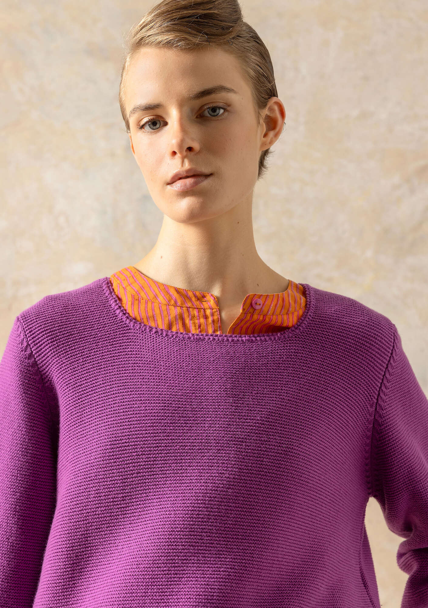 Sweater in recycled cotton