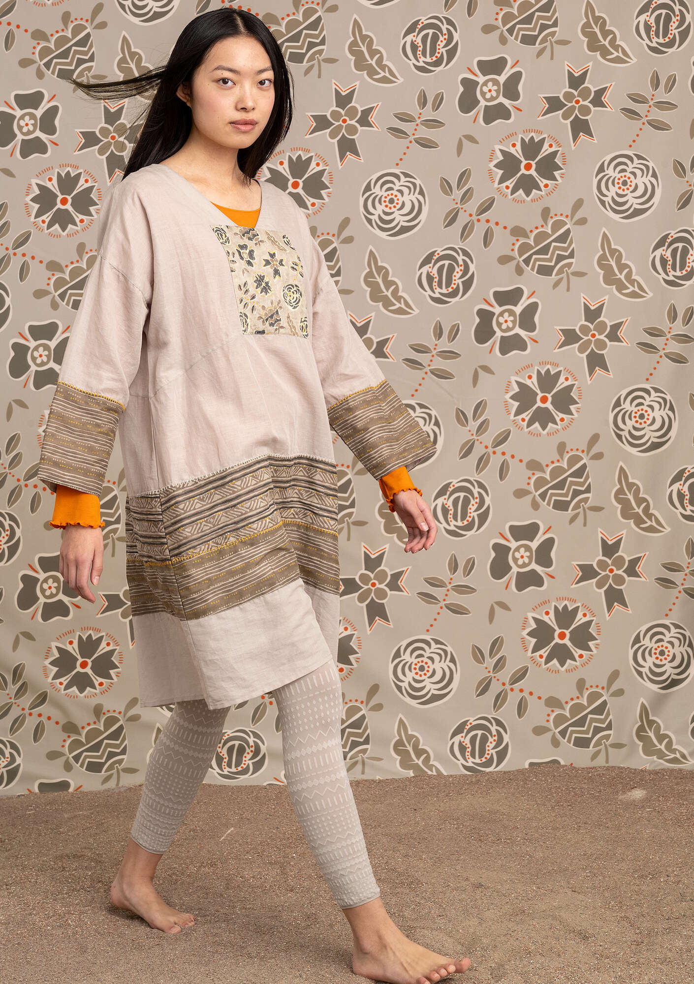 "Amber" woven organic cotton/linen dress