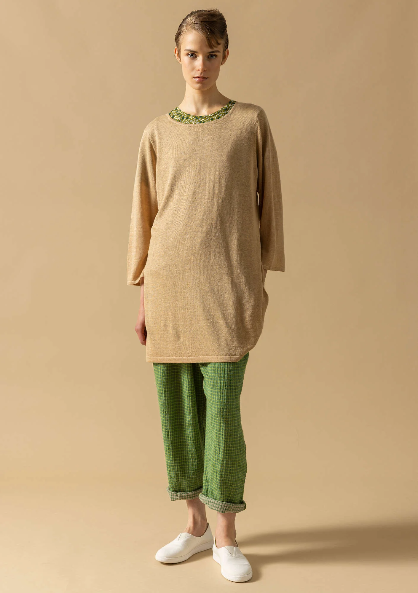 Tunic in a linen/recycled linen knit fabric