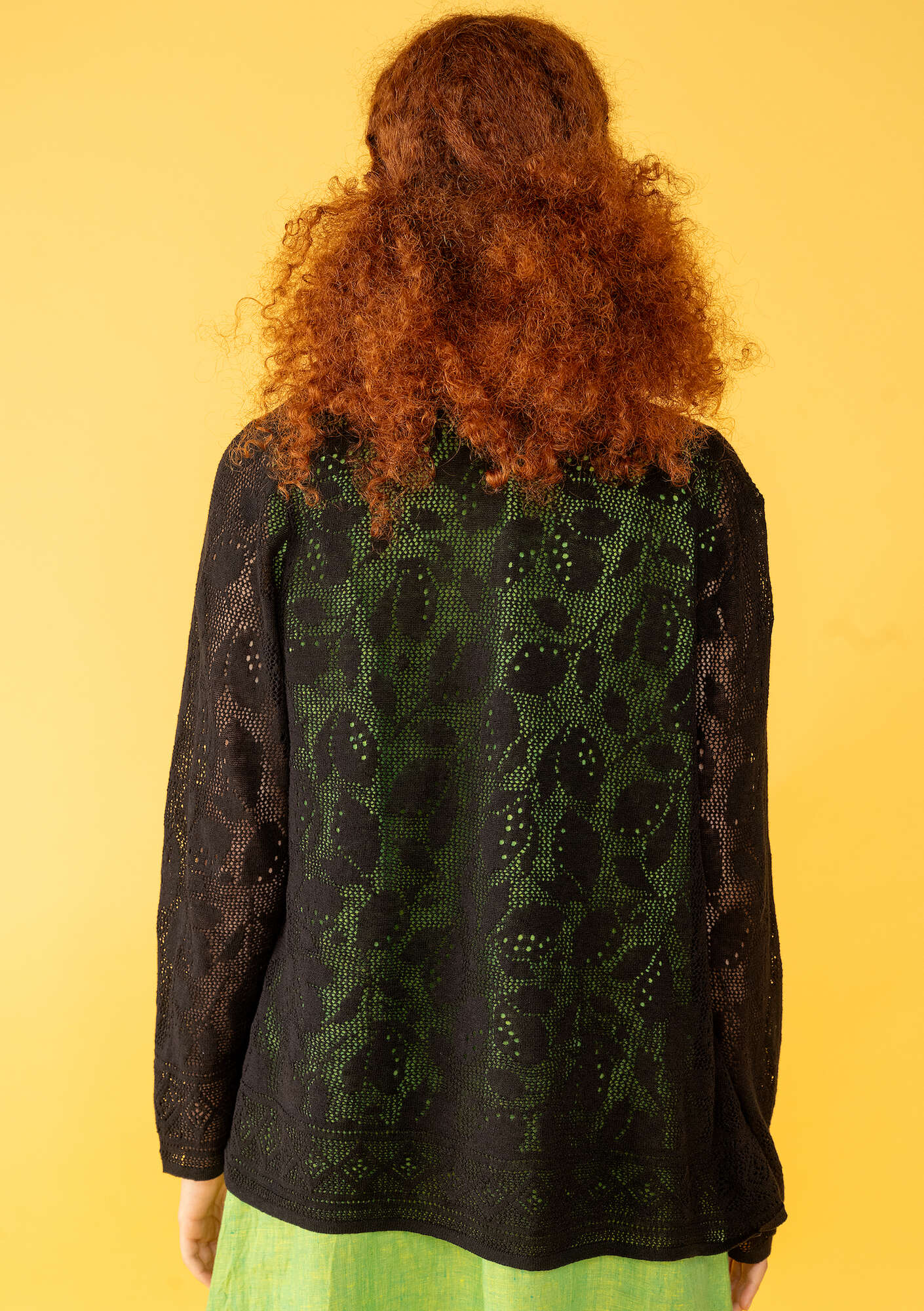 "Luisa" linen/recycled cotton pointelle cardigan