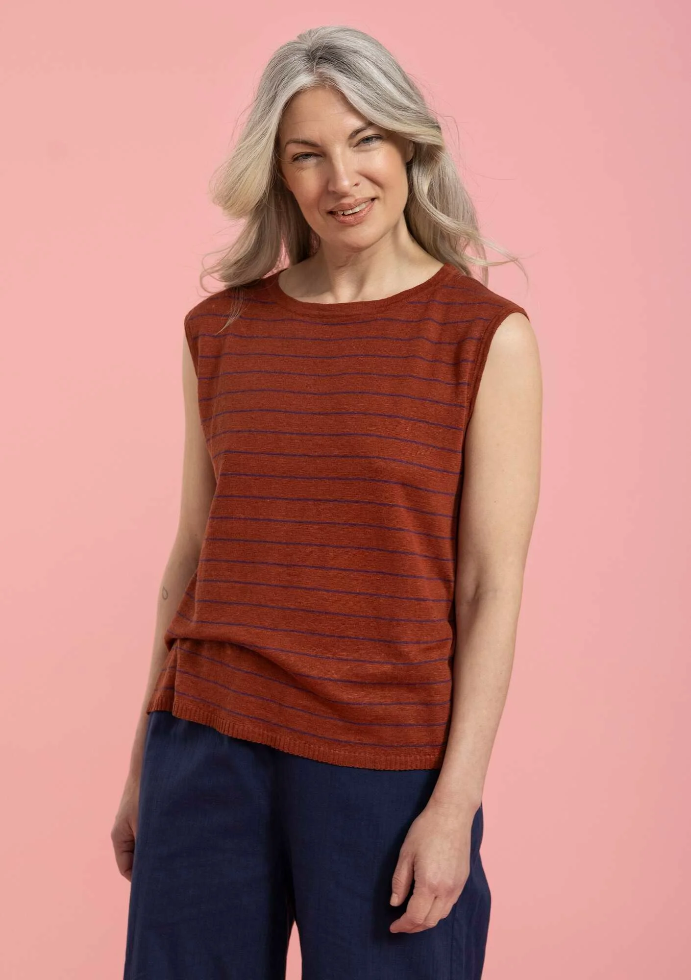 Linen knit tank top