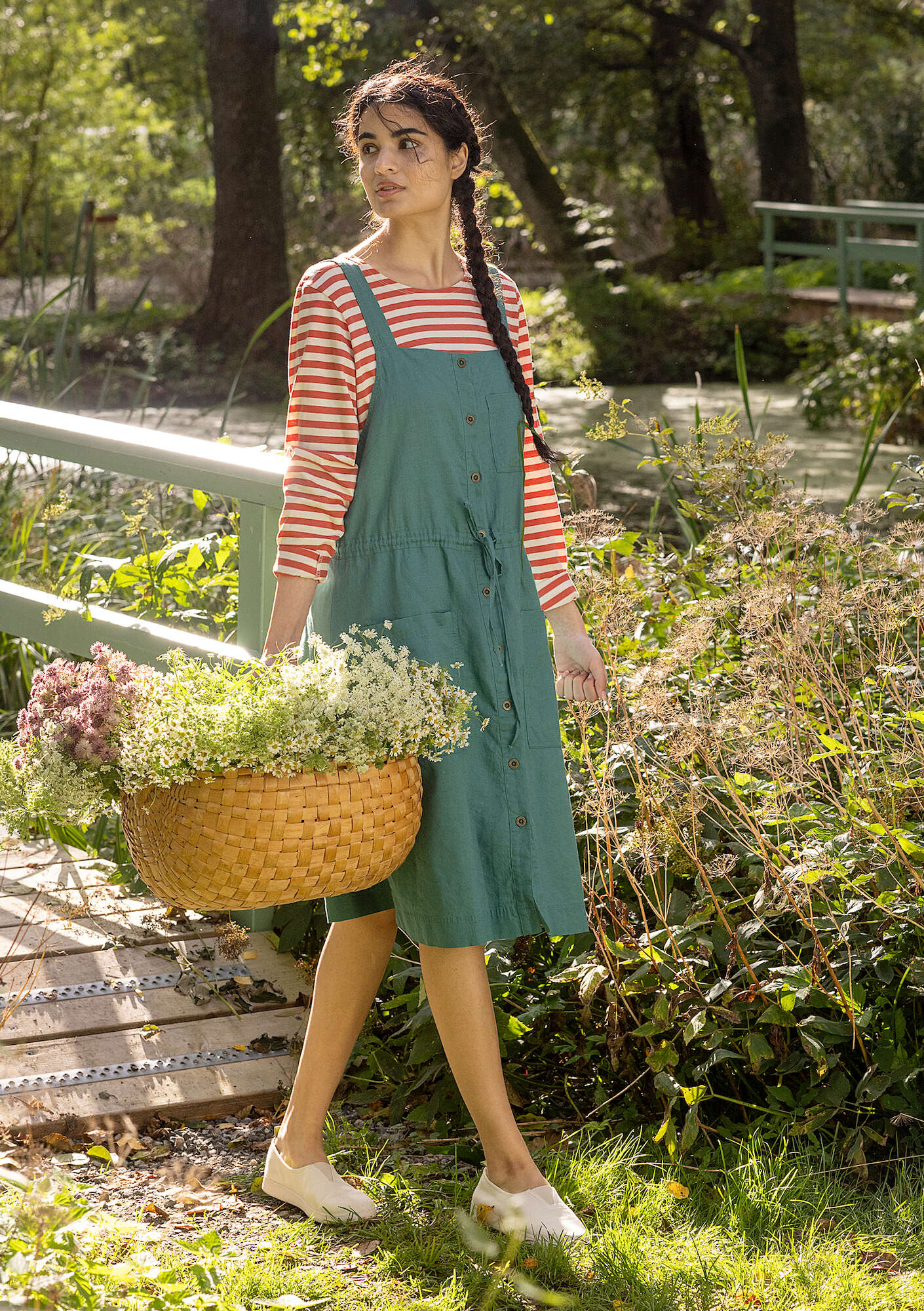 "Garden" woven organic cotton/linen dress