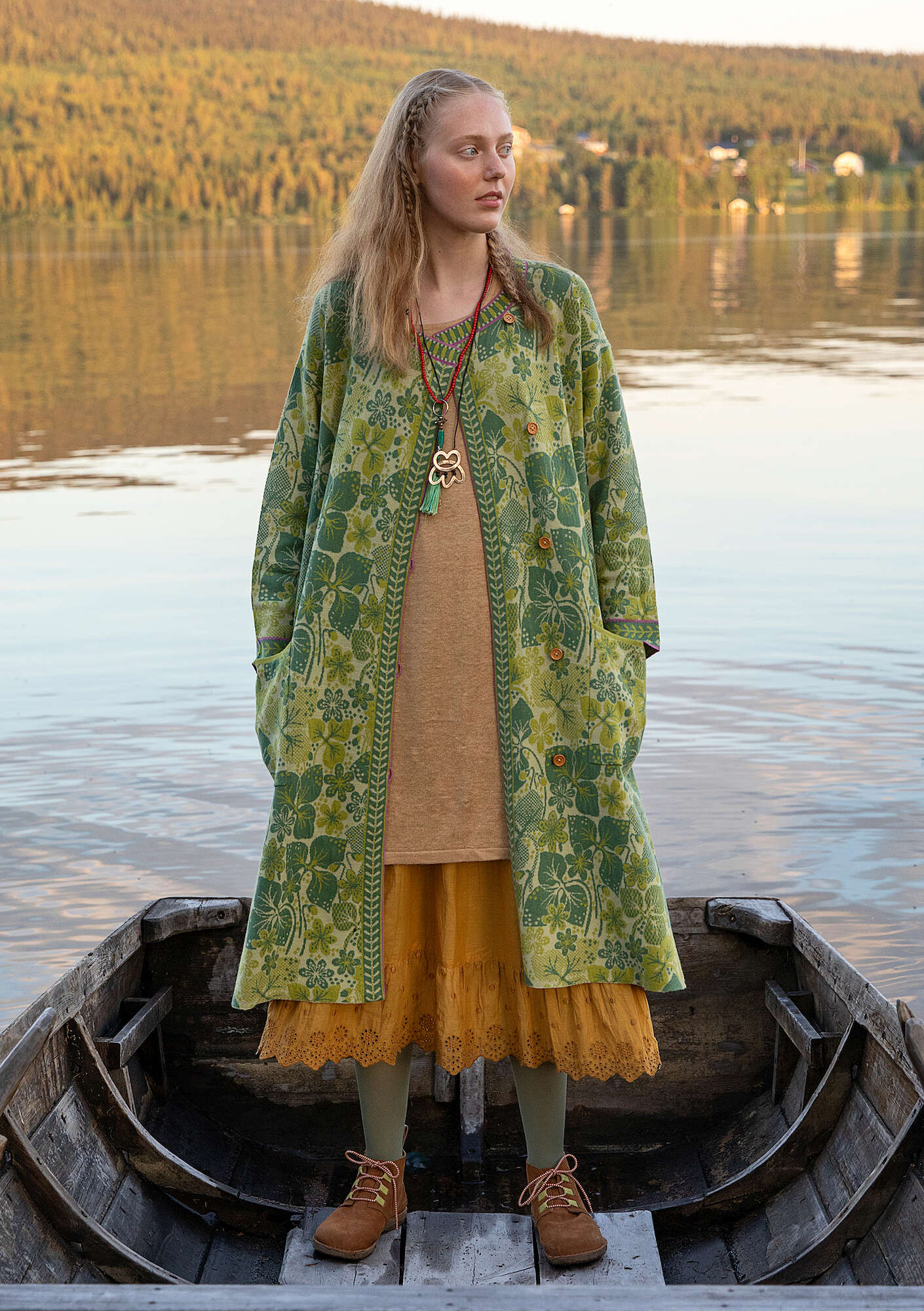 "Ottilia" coat in a wool and organic/recycled cotton blend