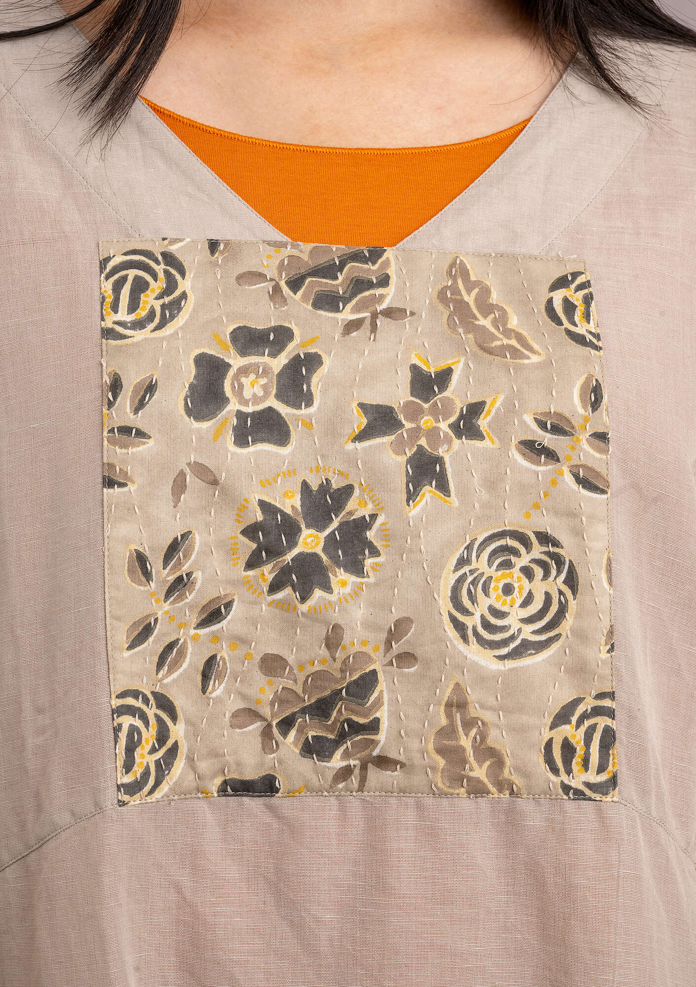 "Amber" woven organic cotton/linen dress