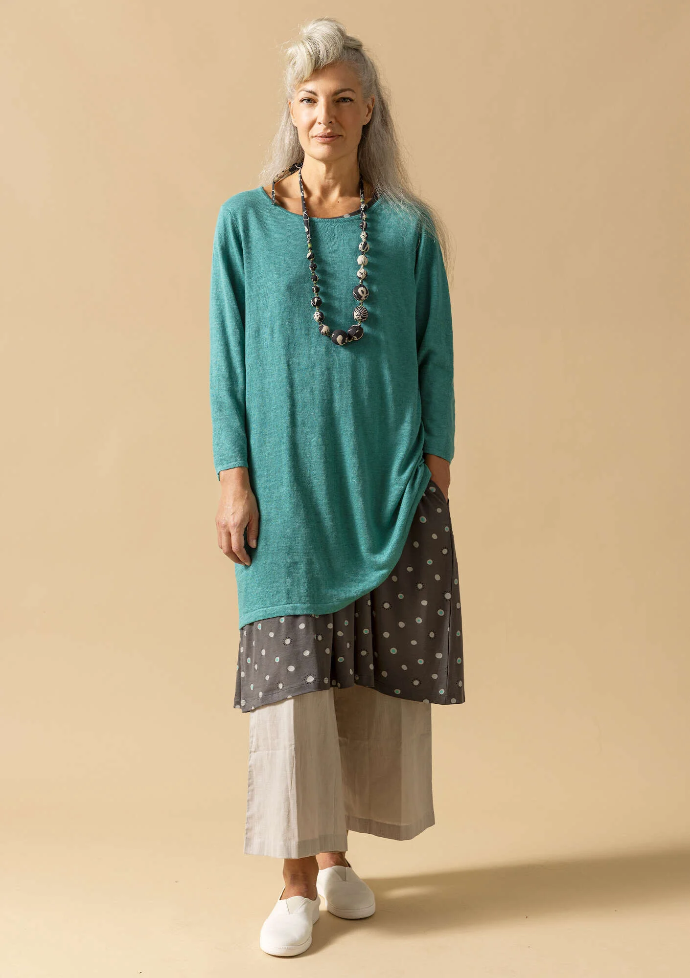 Tunic in a linen/recycled linen knit fabric