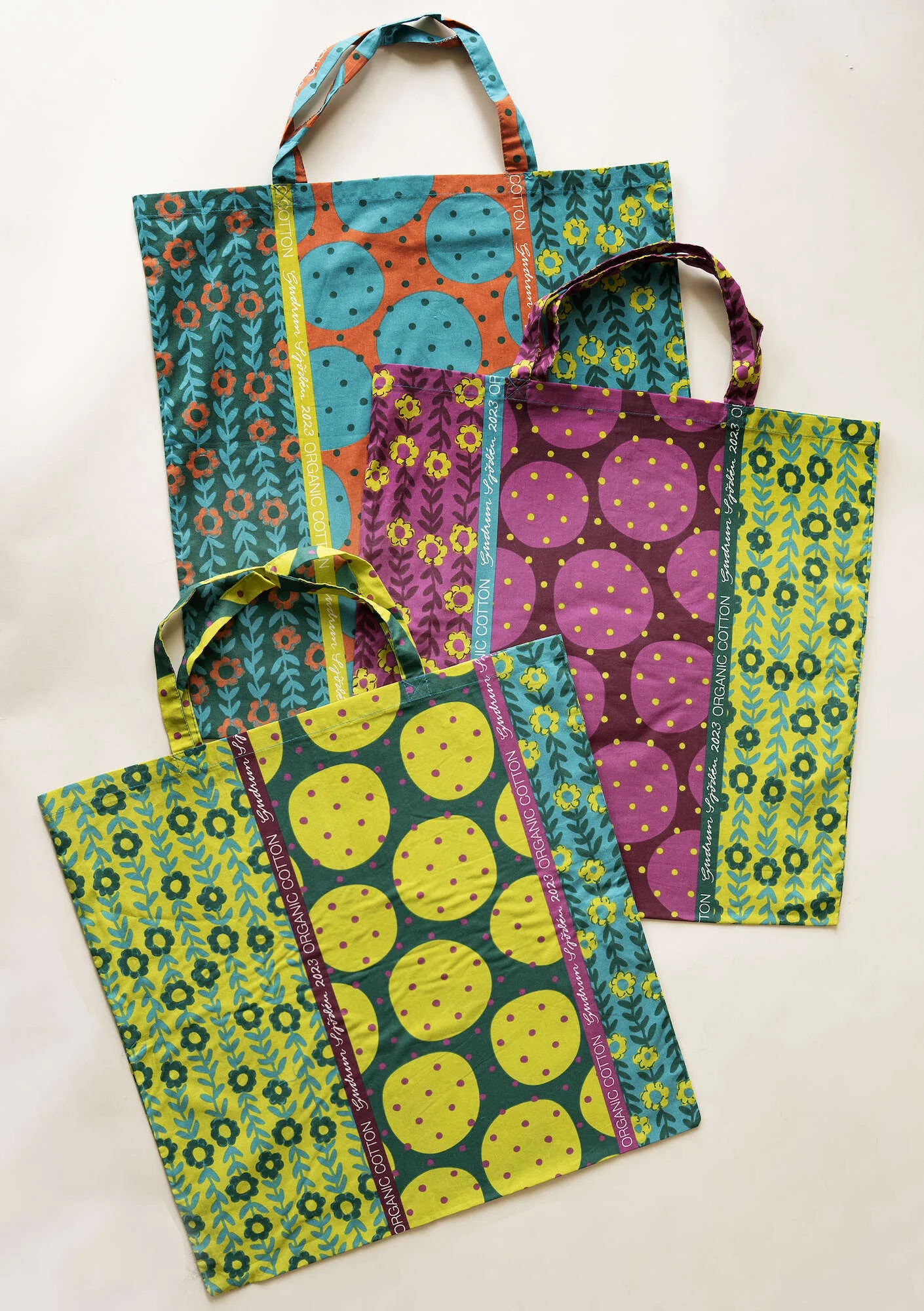 Organic cotton fabric tote bag L