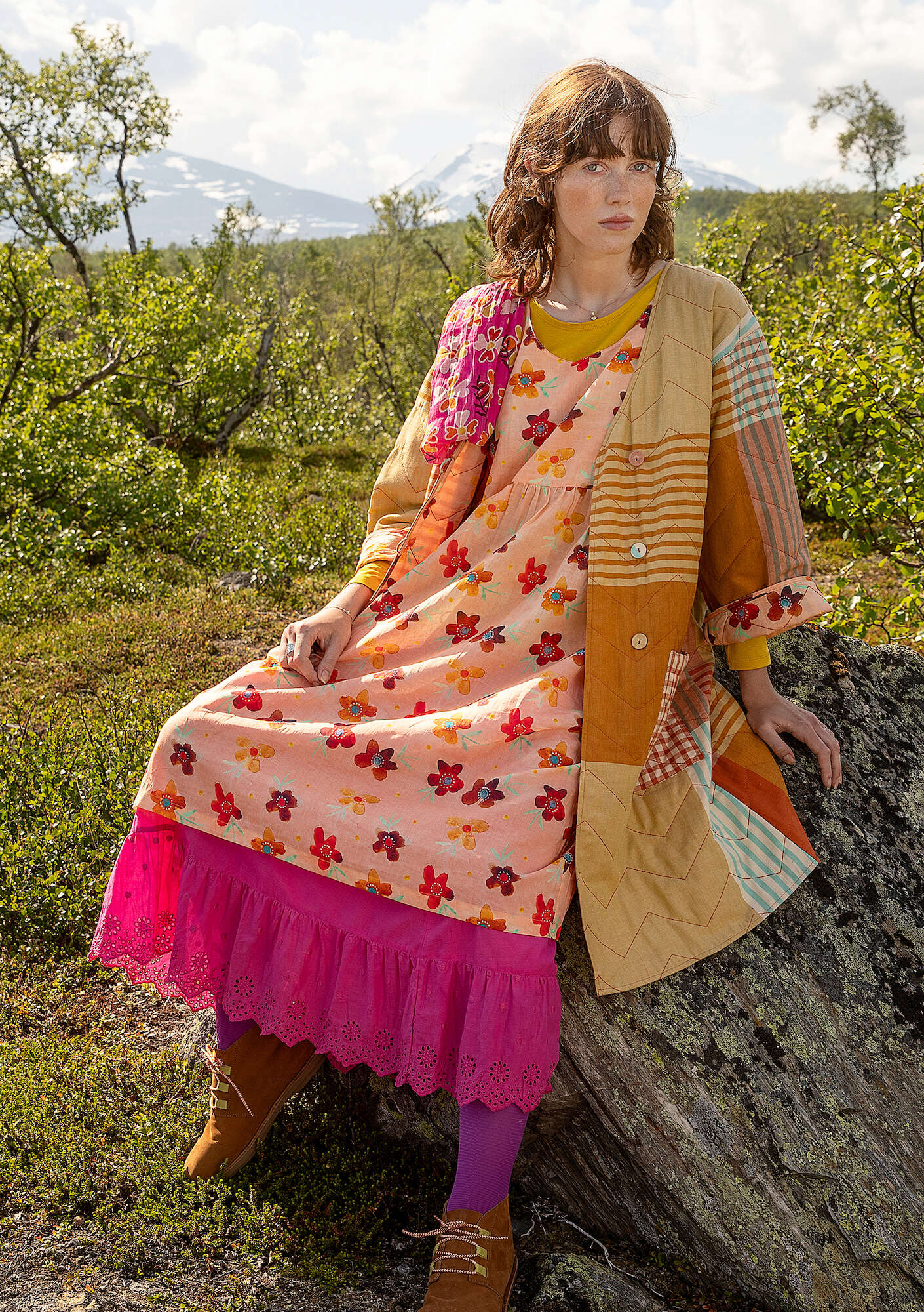 "Brush" woven organic cotton dress