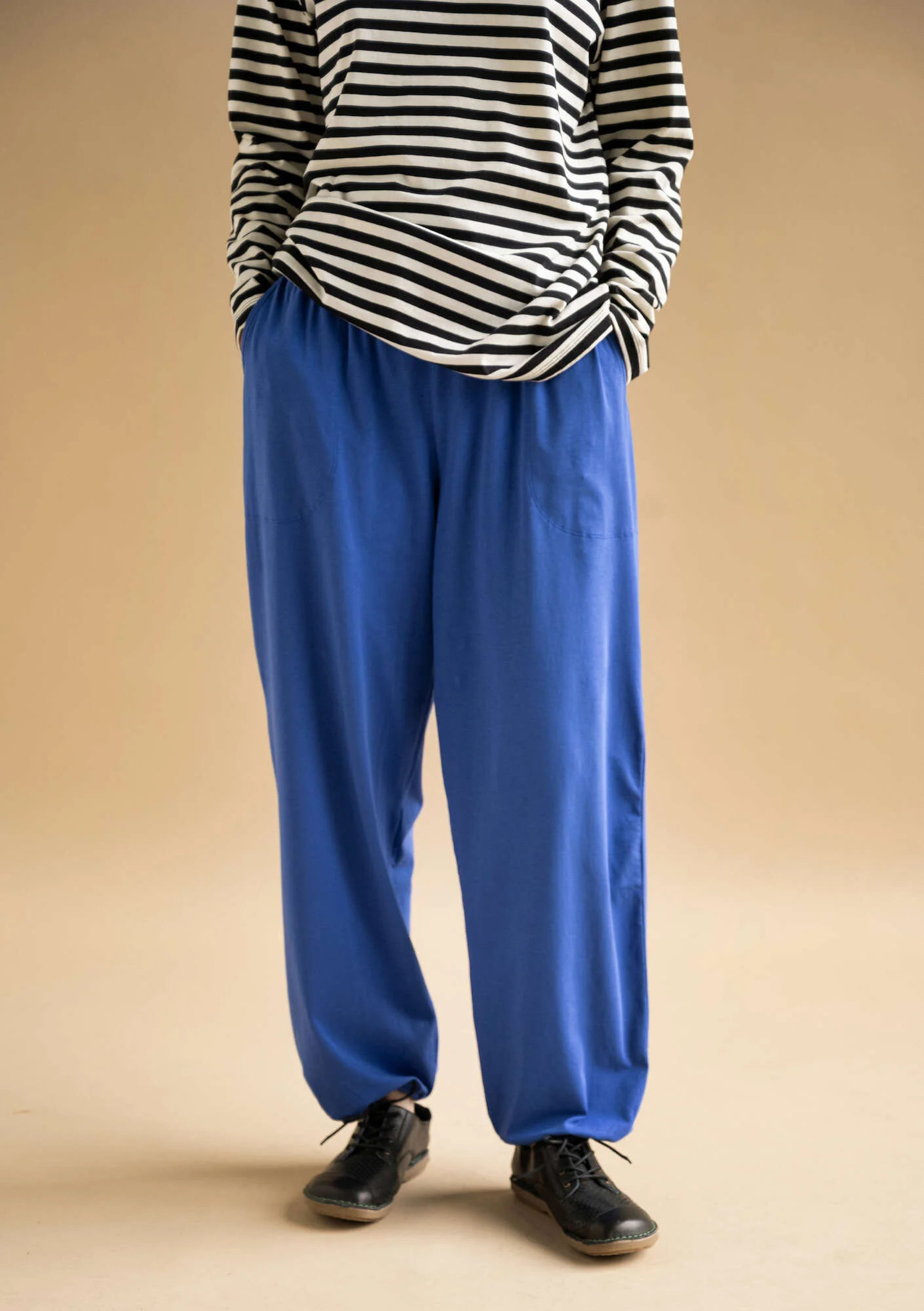 Organic cotton/elÖstane jersey trousers