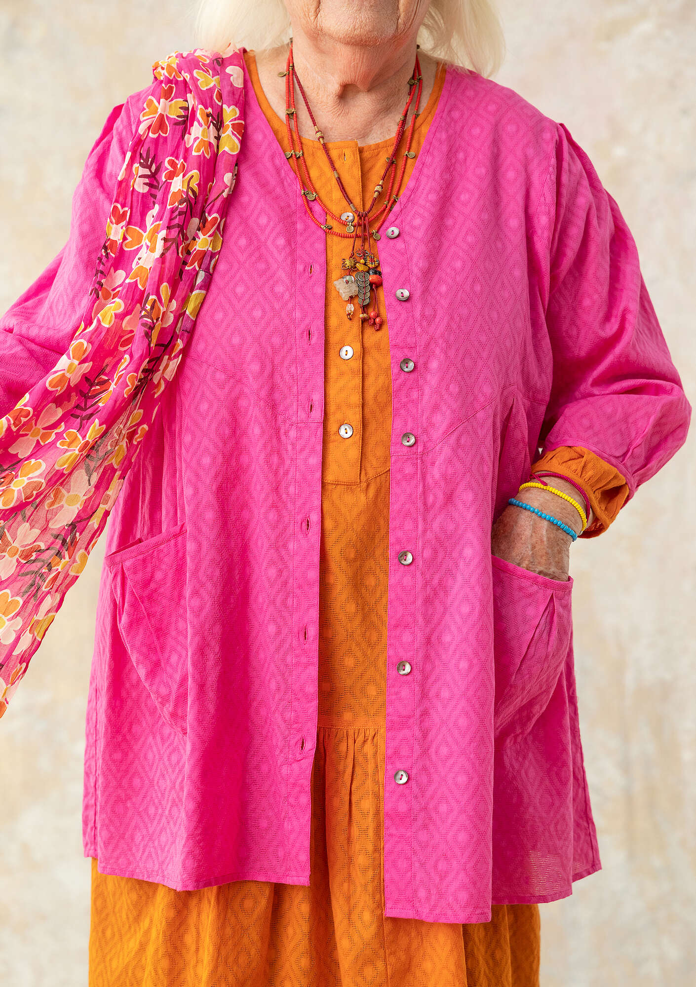 Woven organic cotton smock blouse