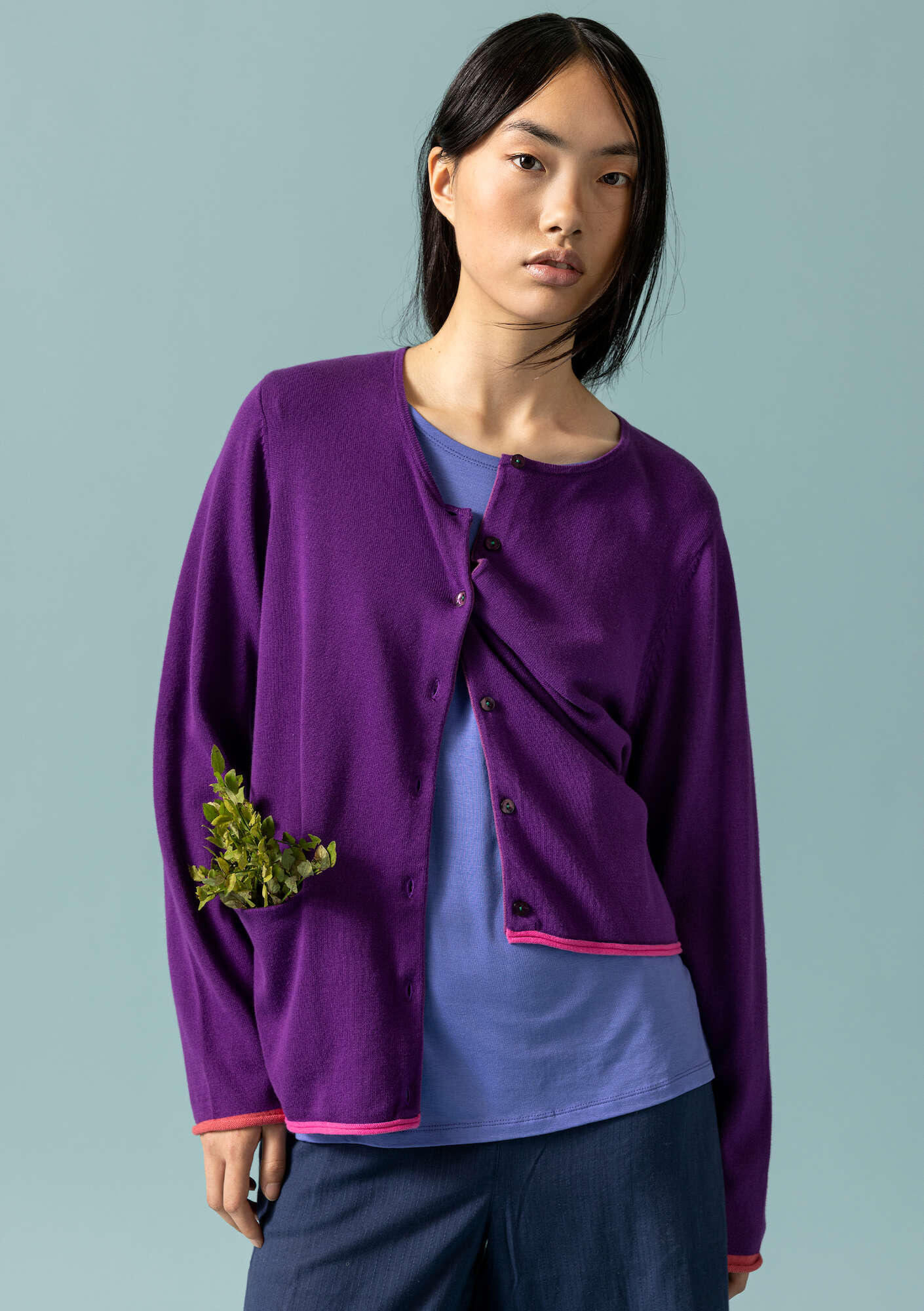 Organic/recycled cotton cardigan