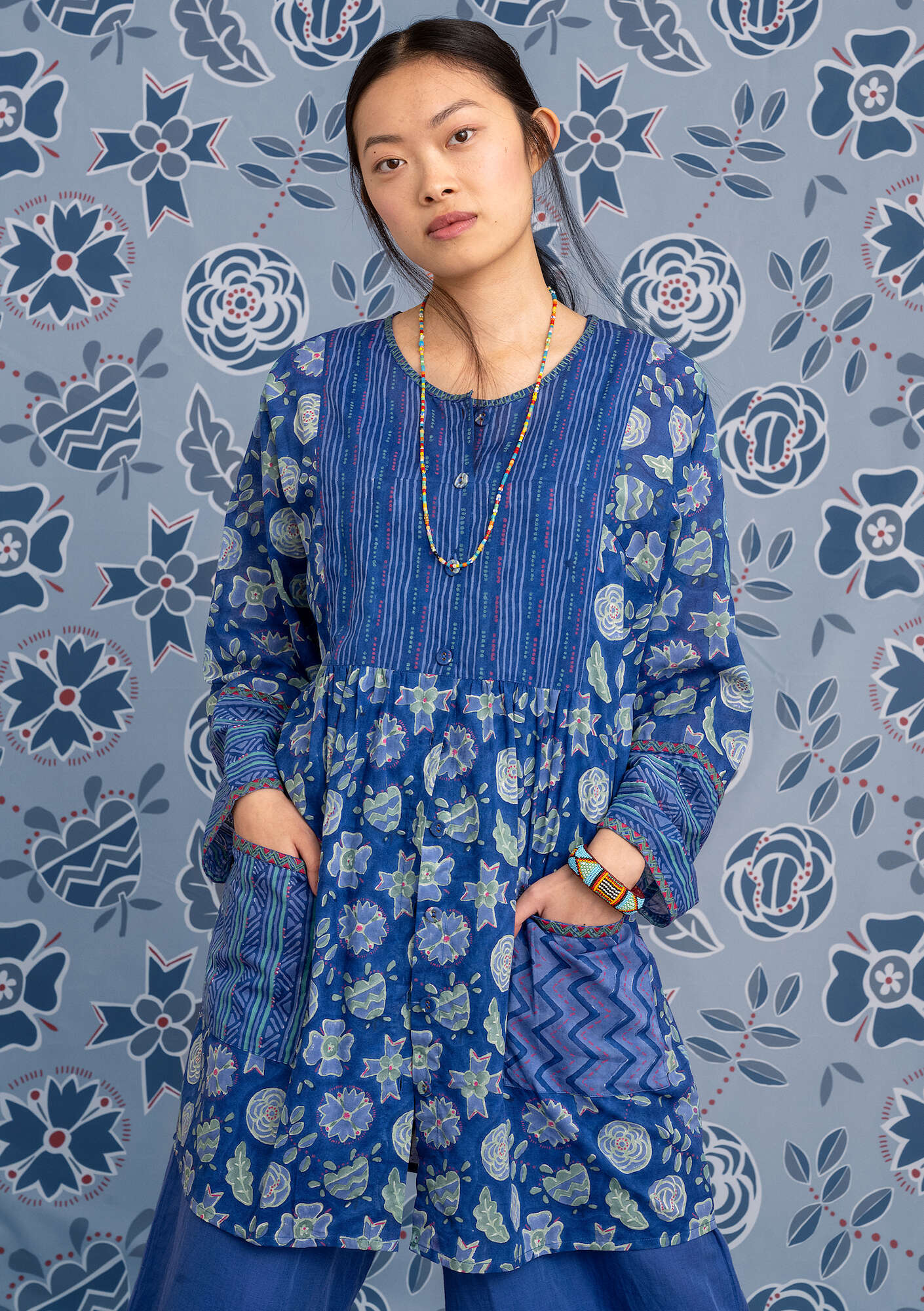 "Amber" organic cotton smock blouse