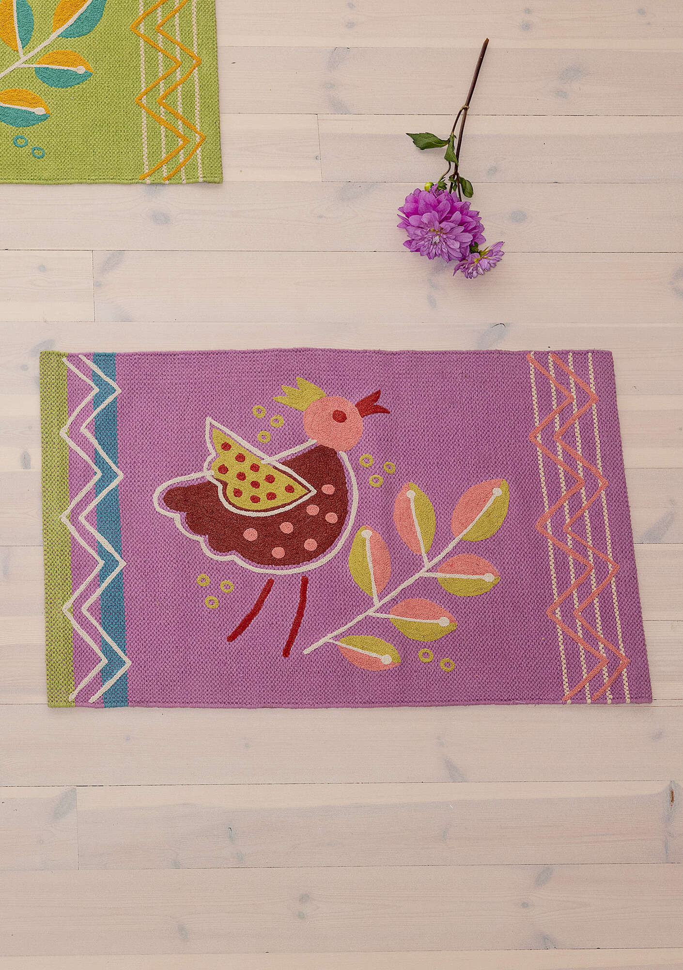 "Happy" organic cotton mini-rug