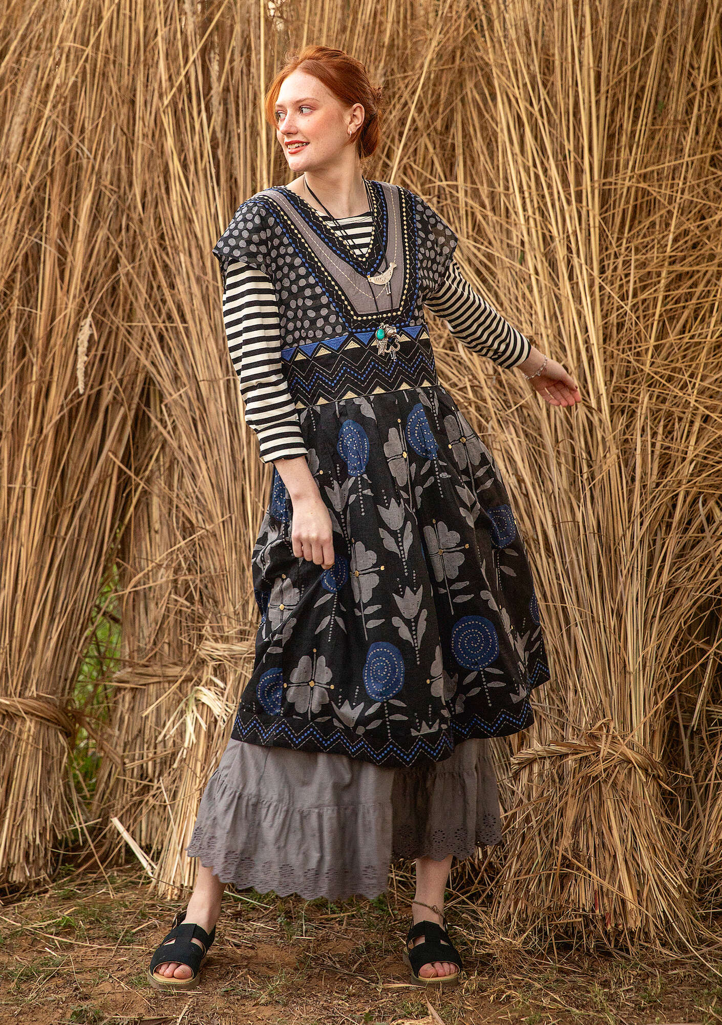 "Rosamunda" woven cotton dress