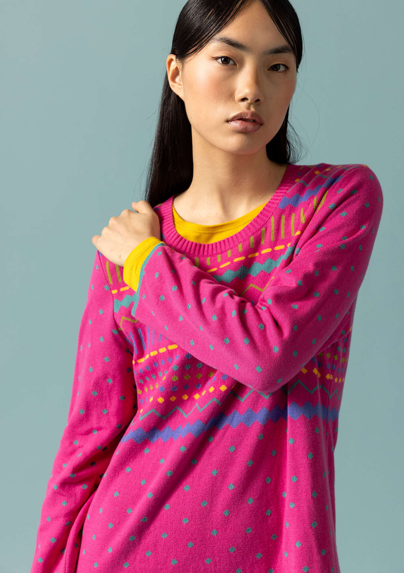 "Elsie" tunic in an organic/recycled cotton knit fabric